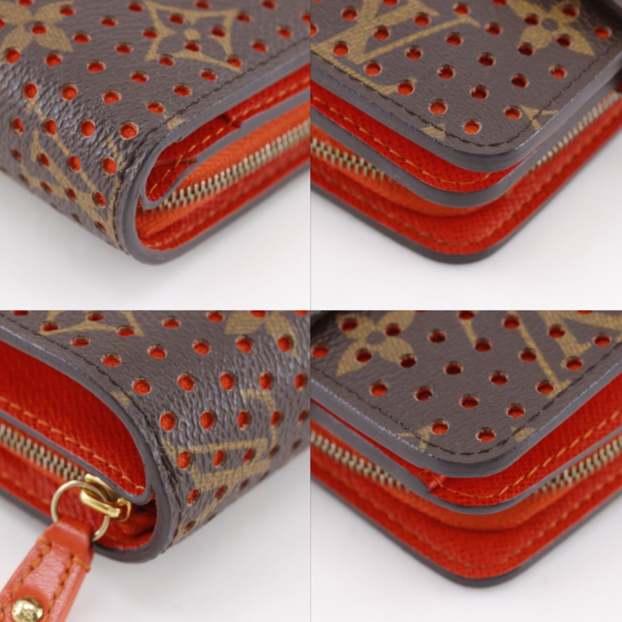 Louis Vuitton Brown Monogram Orange Canvas Monogram Perforated Wallet (Bi-Fold) (Pre-Owned)