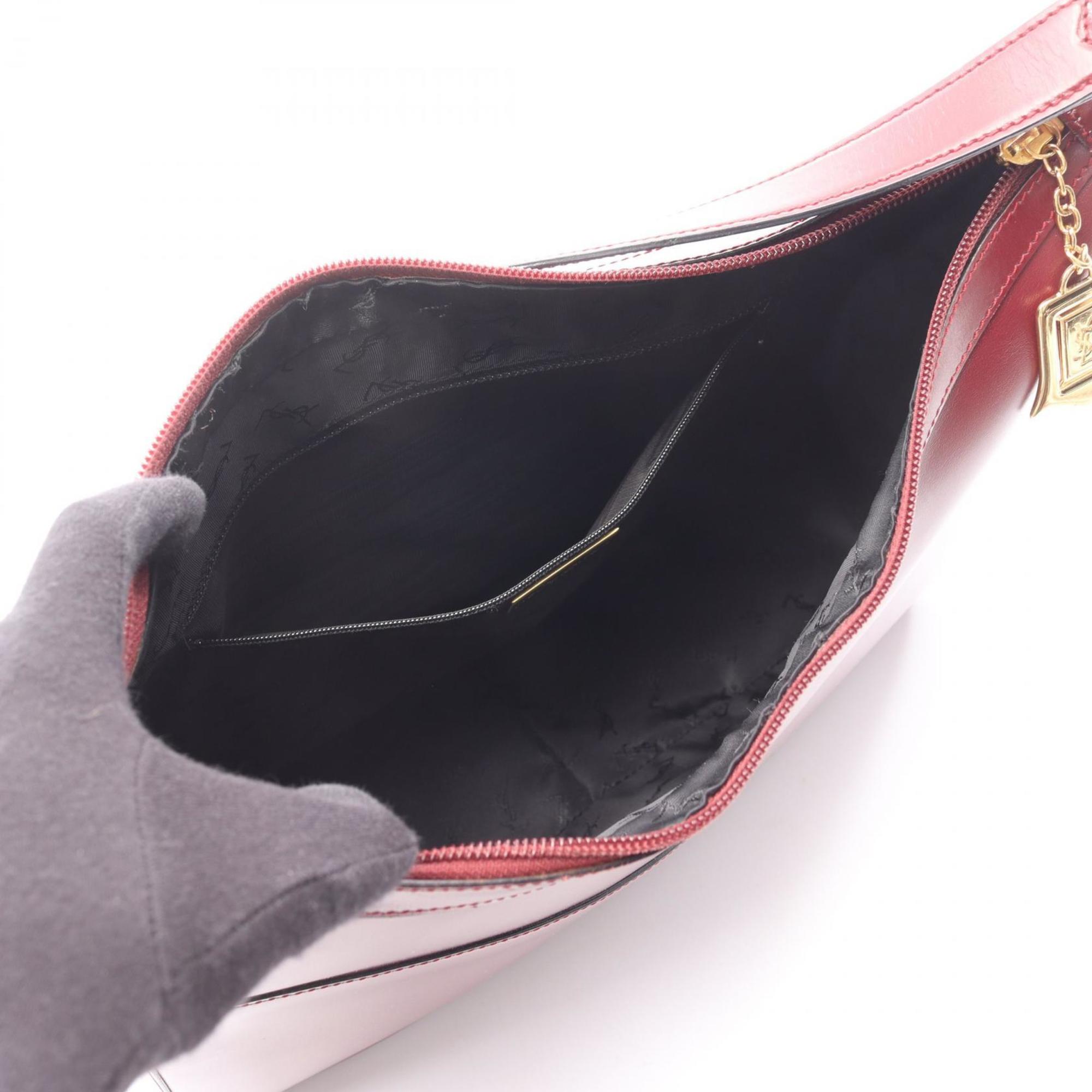 Yves Saint Laurent Bordeaux Leather Handbag Shoulder Bag (Pre-Owned)