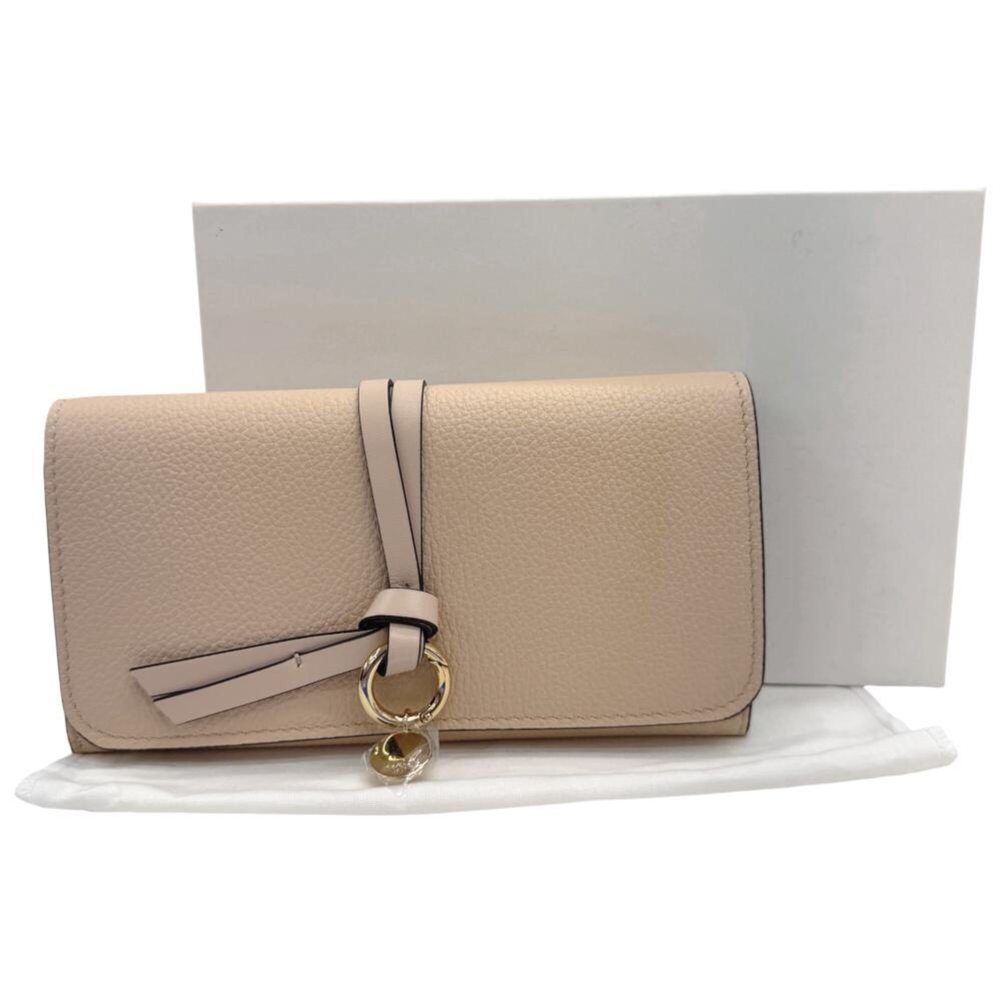 Chloé Beige Leather Long Wallet (Bi-Fold) (Pre-Owned)