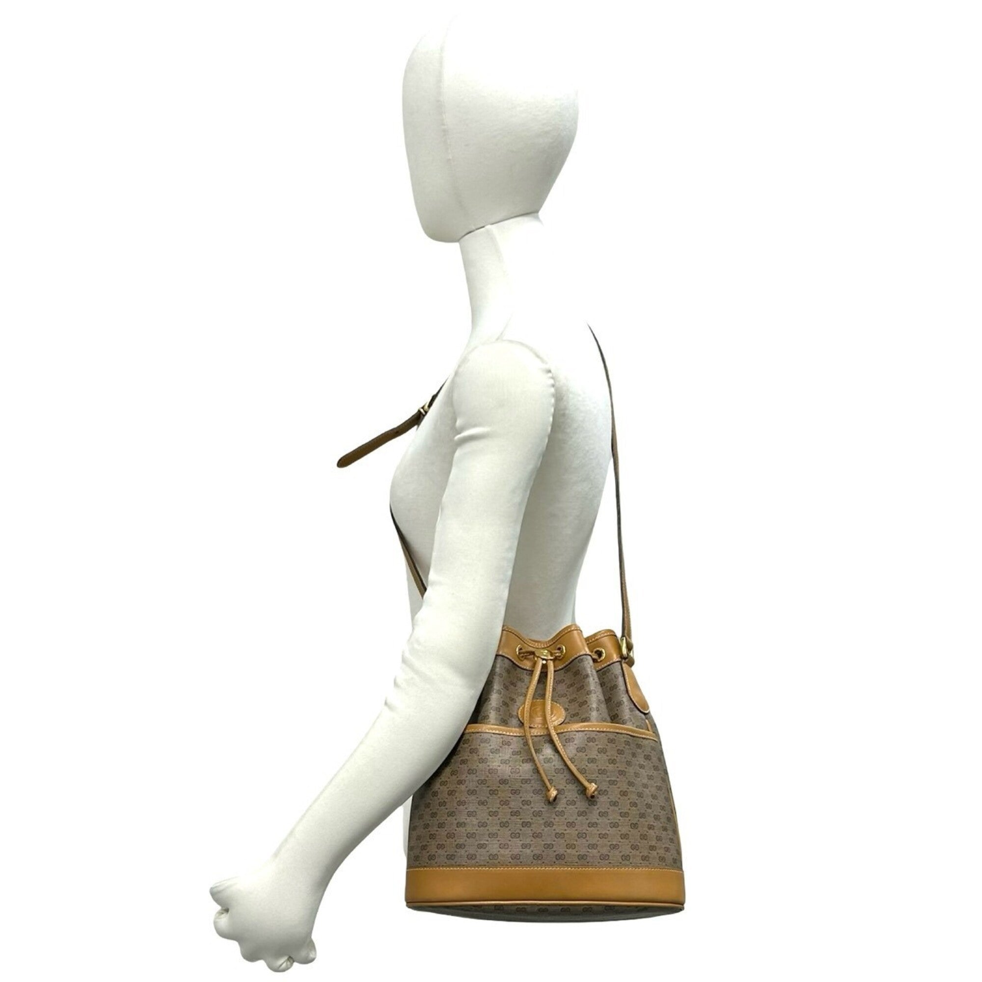 Gucci Brown Leather Pvc Shoulder Bag (Pre-Owned)