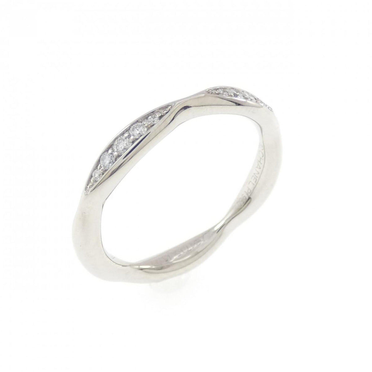 Chanel Platinum Platinum 950 Band Ring (Pre-Owned)
