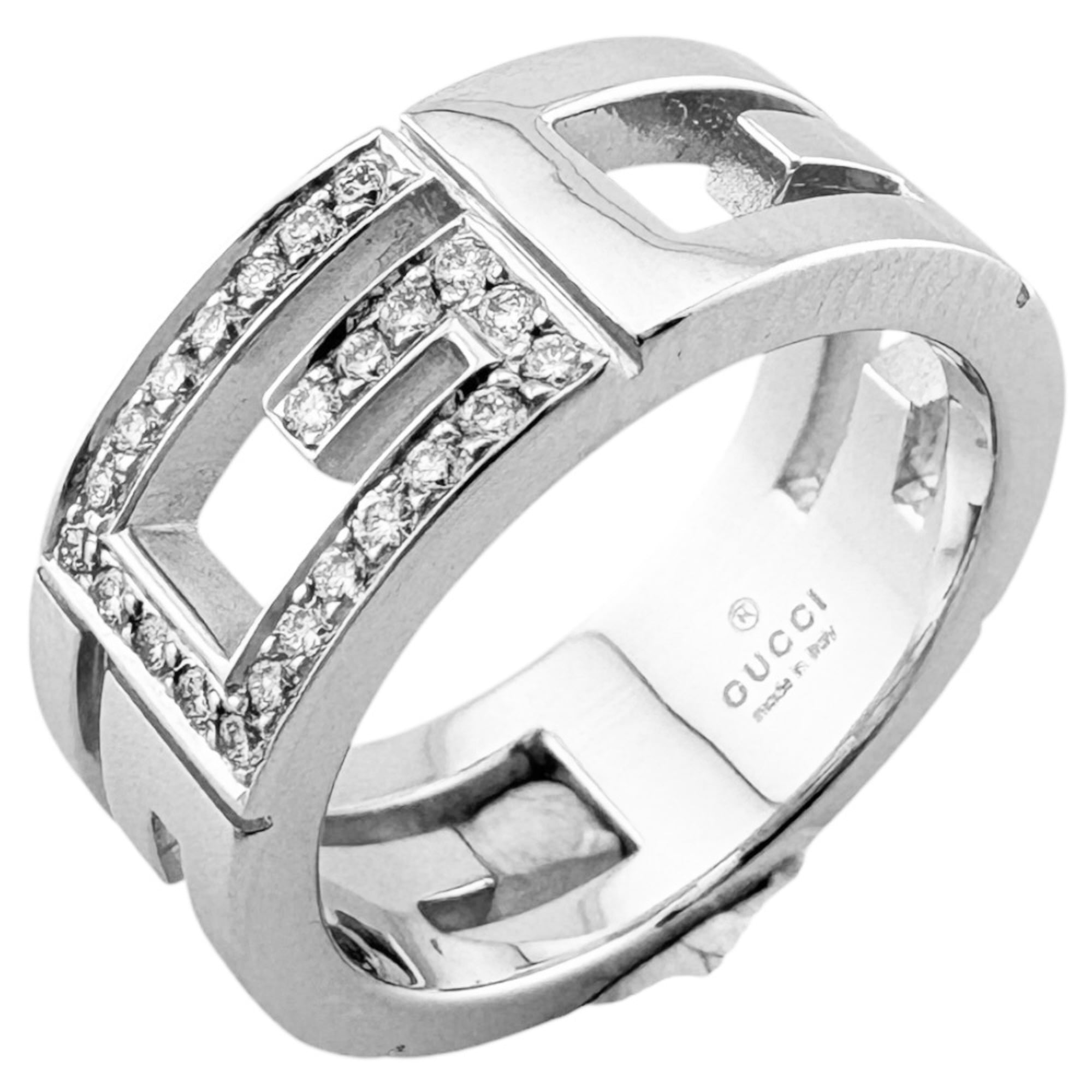 Gucci White Gold White Gold (18K) Band Ring (Pre-Owned)