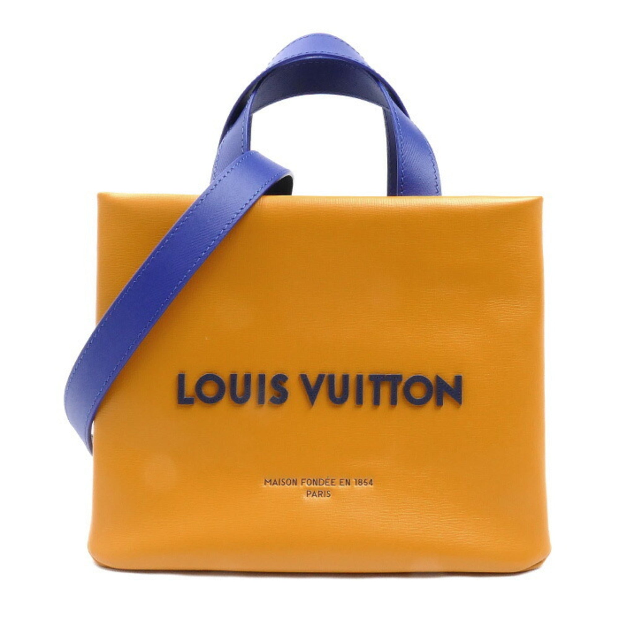 Louis Vuitton Blue Orange Leather Shoulder Bag (Pre-Owned)