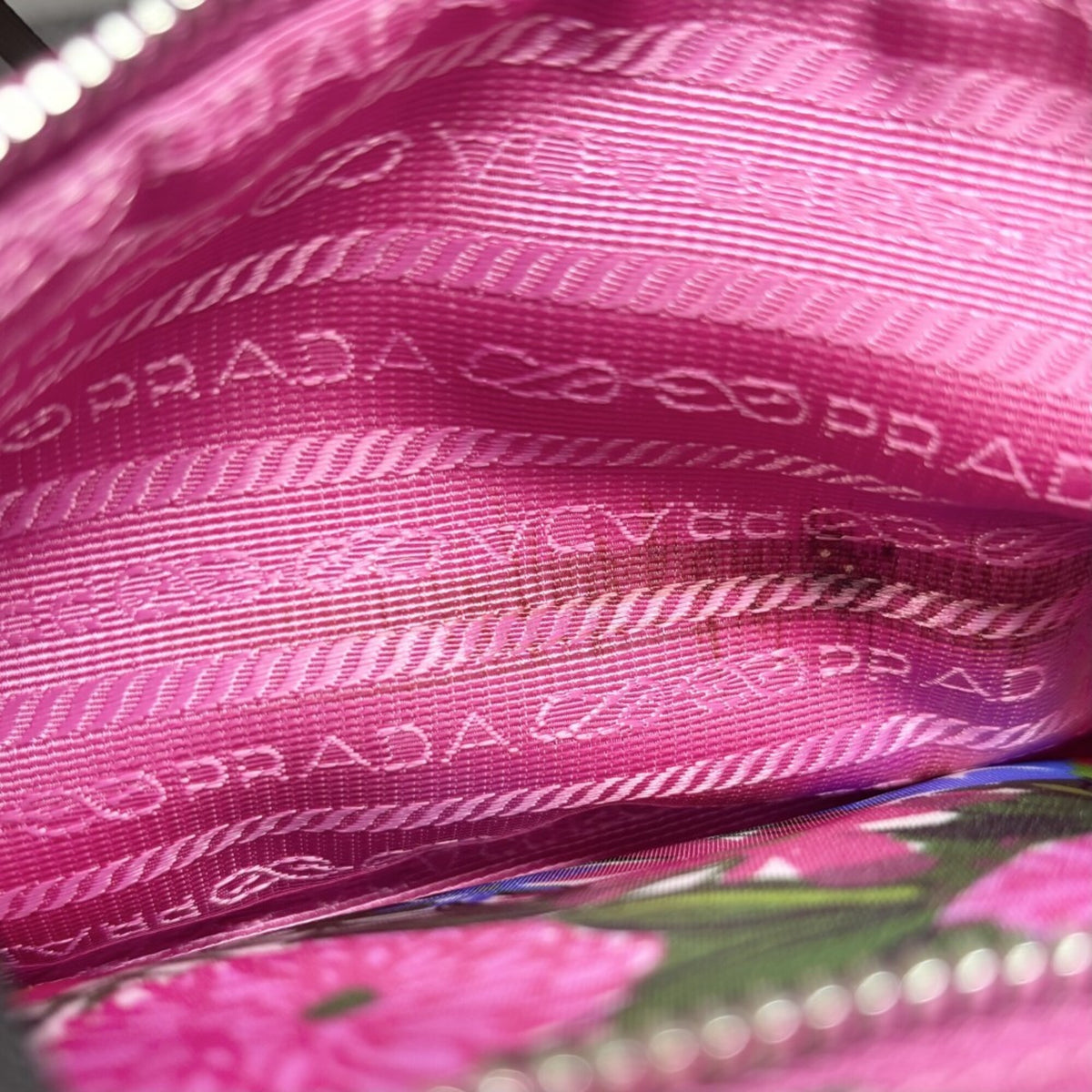 Prada Pink Nylon Leather Pochette Shoulder Bag (Pre-Owned)
