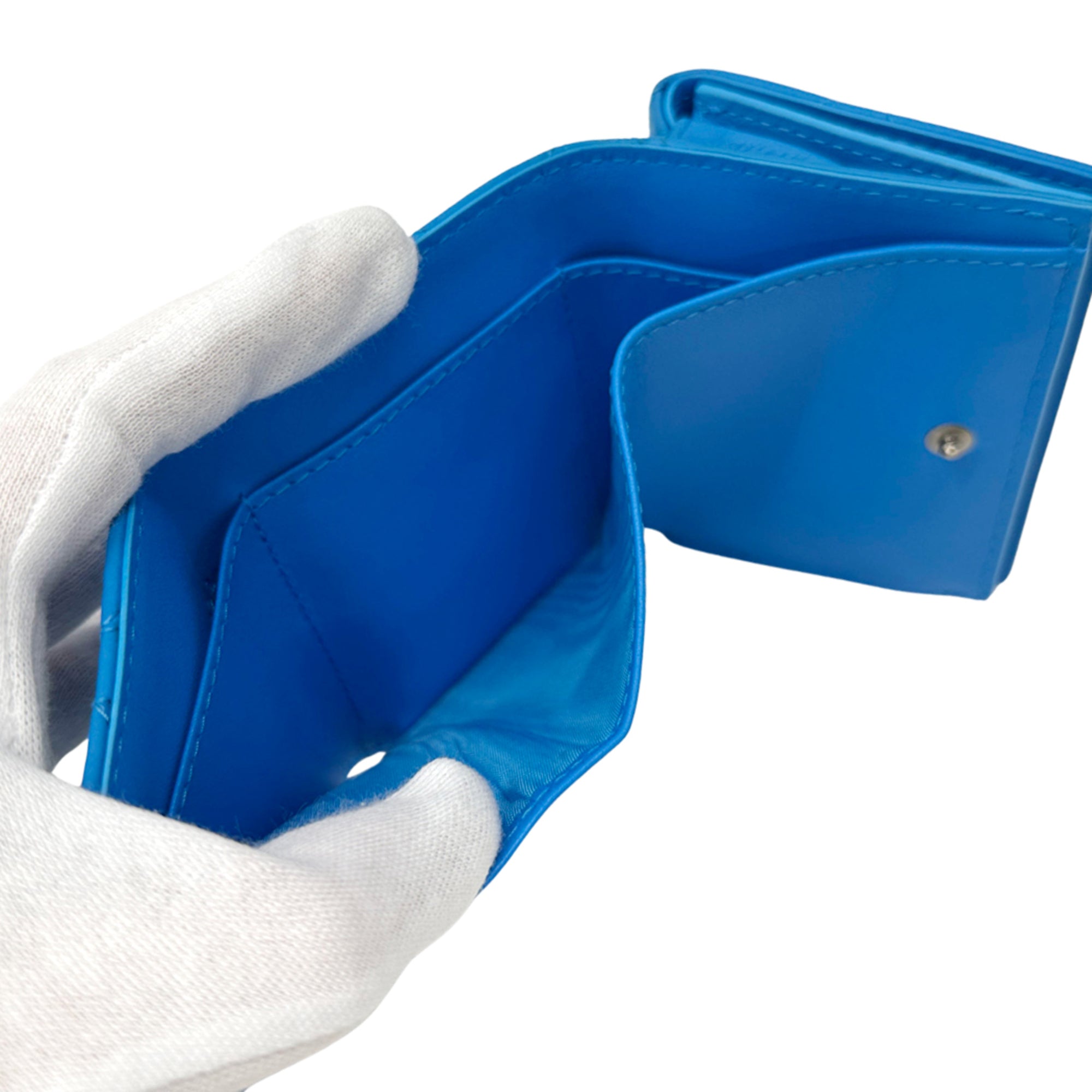 Christian Dior Blue Leather Wallet (Tri-Fold) (Pre-Owned)