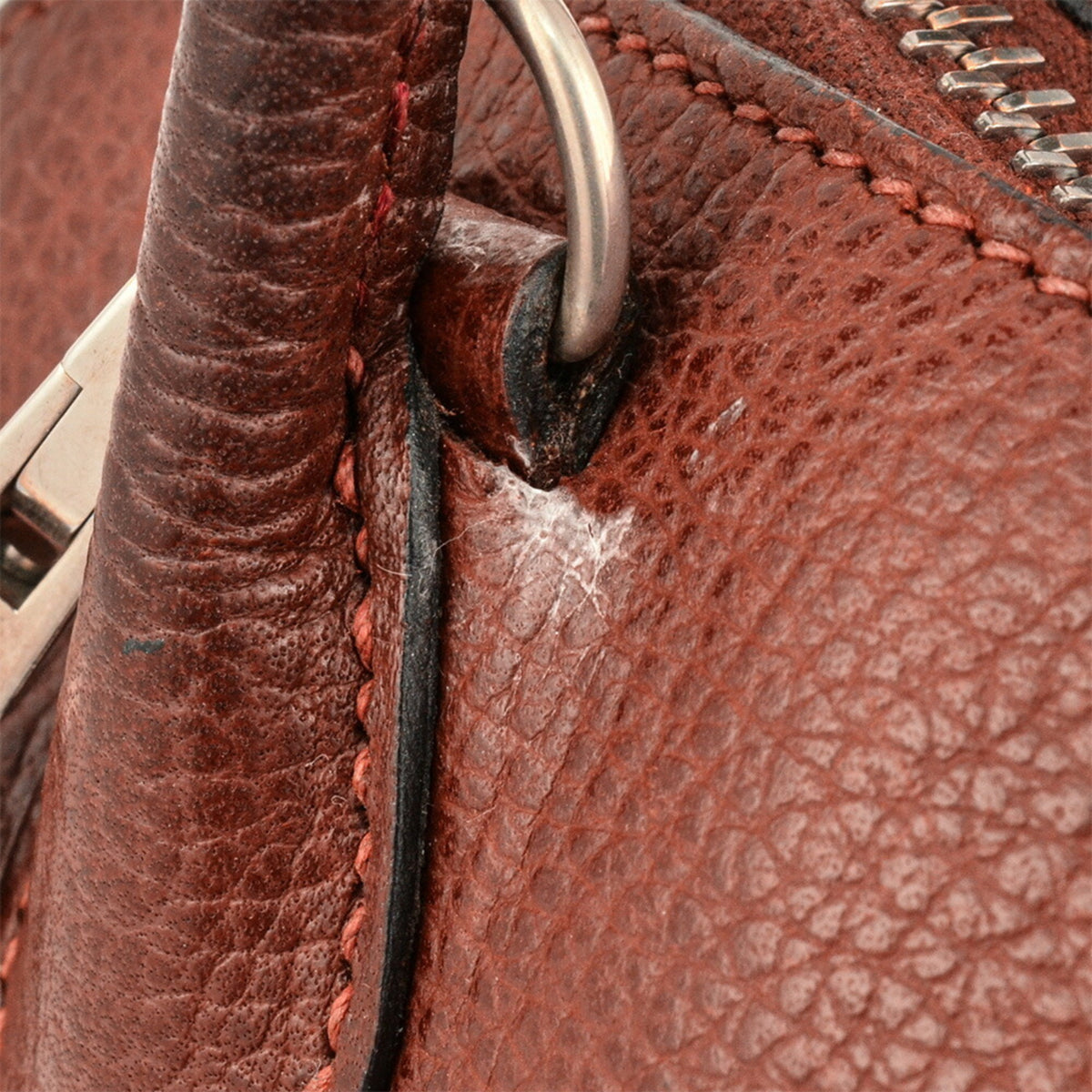 Hermes Rouge H Courchevel Leather Handbag (Pre-Owned)
