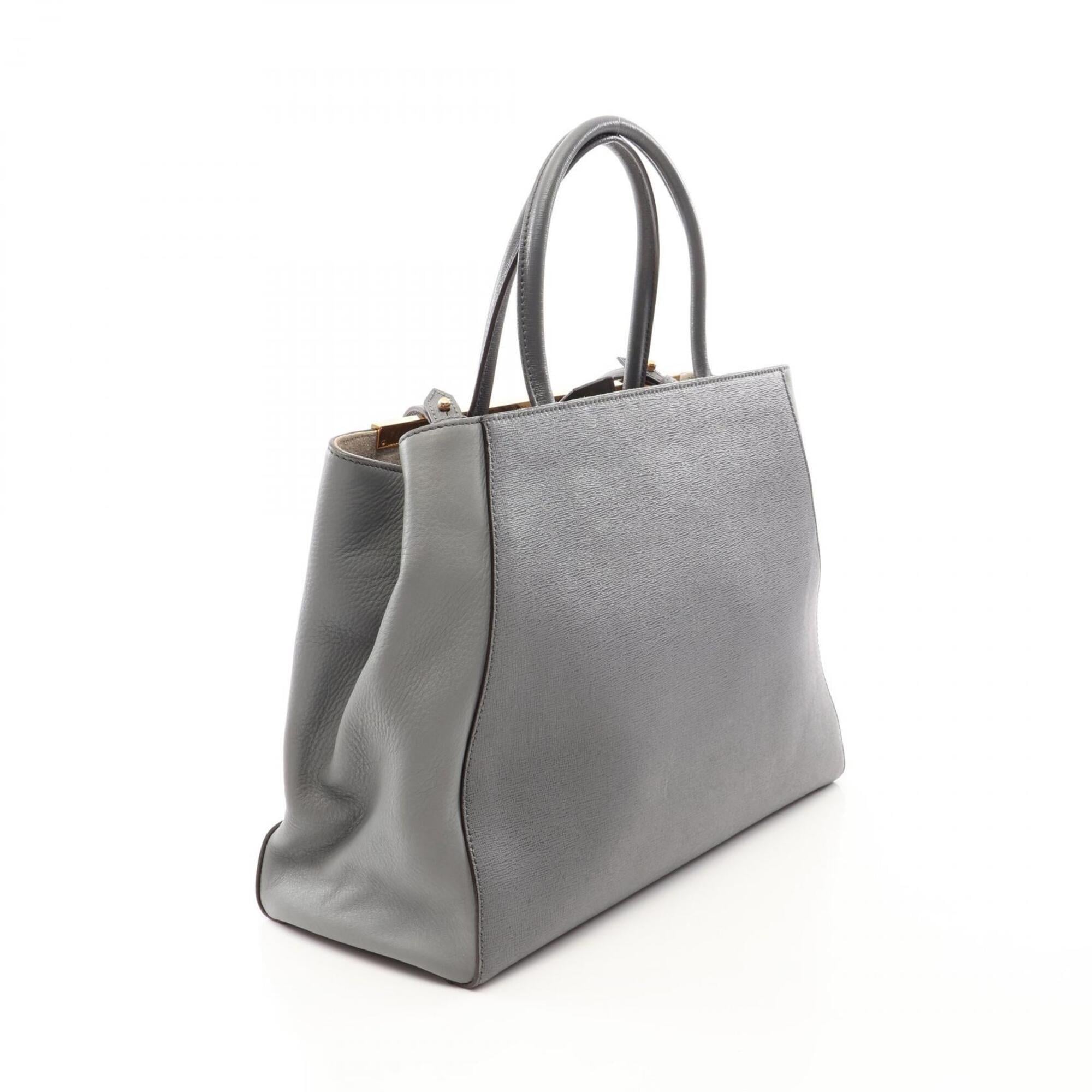 Fendi Gray Leather Handbag (Pre-Owned)