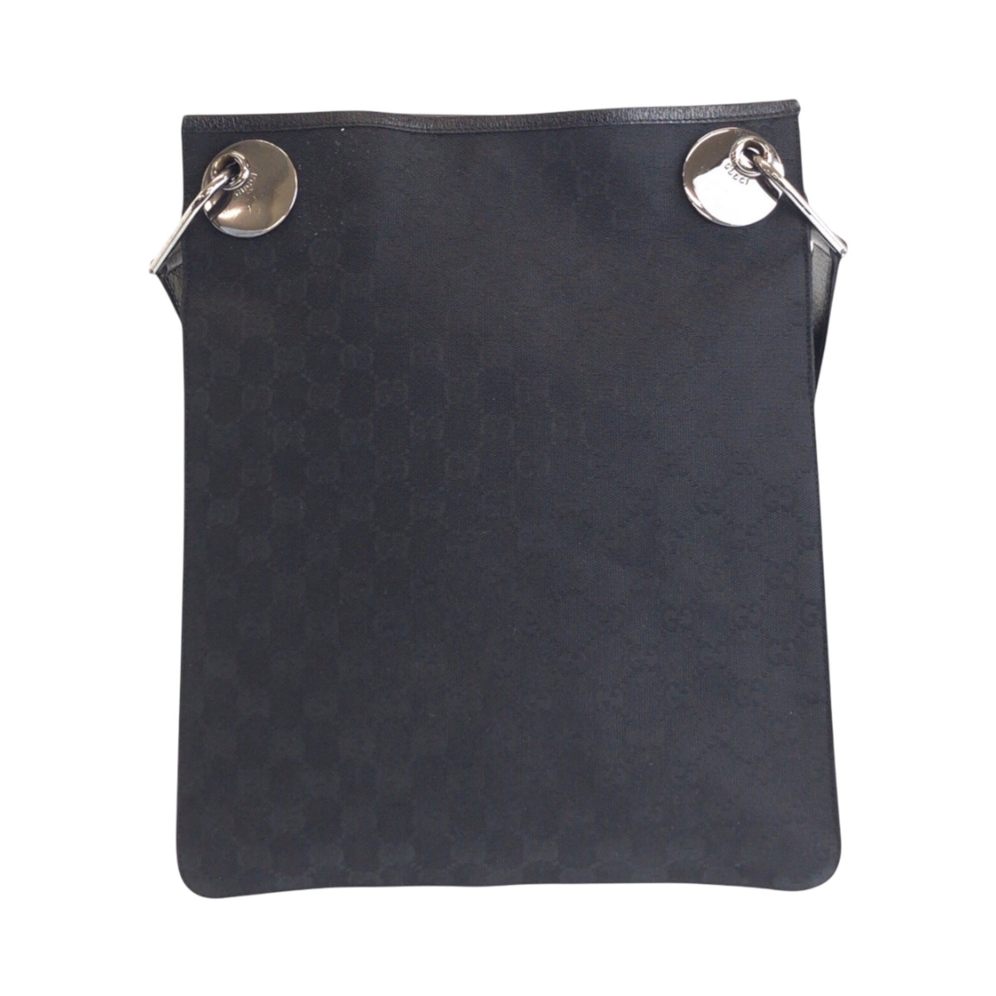 Gucci Black Gg Canvas Leather Pochette Shoulder Bag (Pre-Owned)