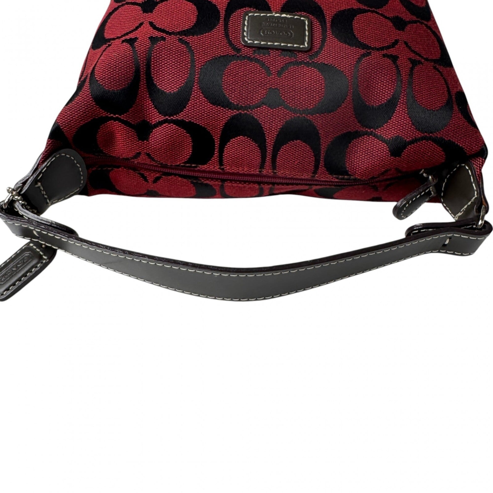 Coach Red Color Canvas Handbag Pouch (Pre-Owned)