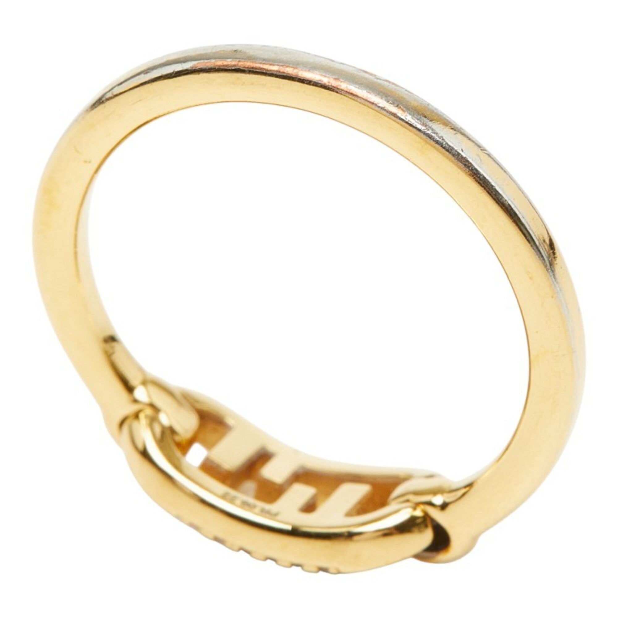 Fendi Gold Rhinestone Band Ring (Pre-Owned)