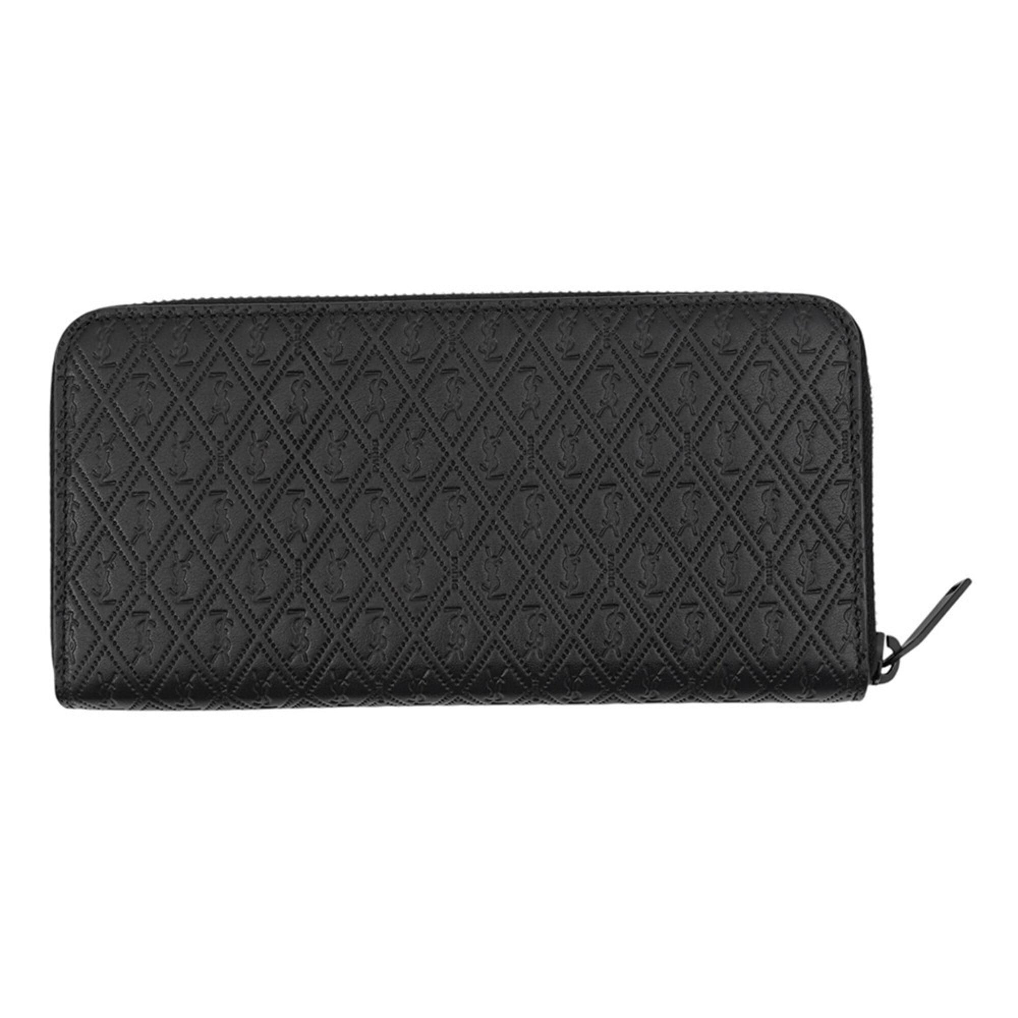 Yves Saint Laurent Black Leather Long Wallet (Bi-Fold) (Pre-Owned)