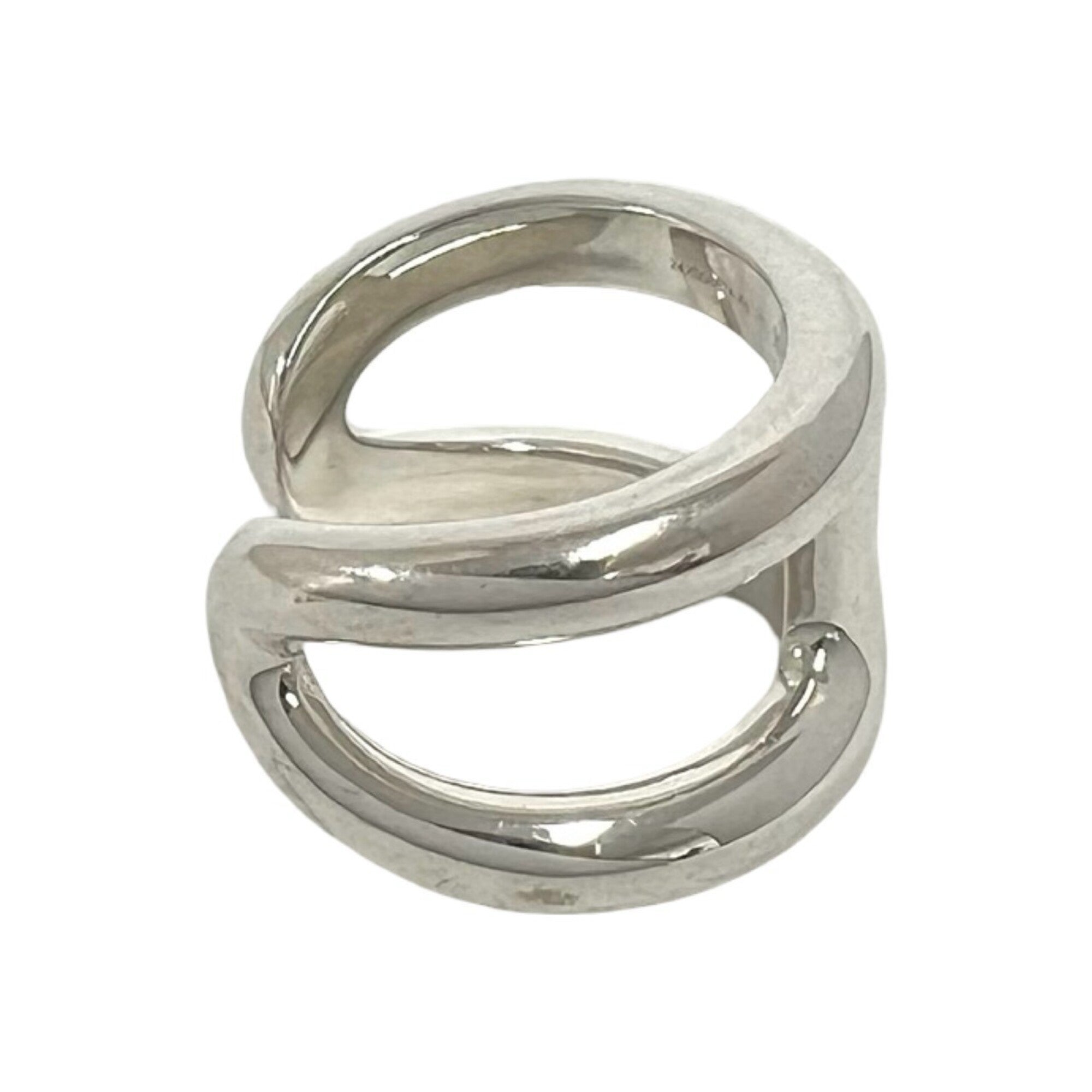 Hermes Silver Silver 925 Band Ring (Pre-Owned)