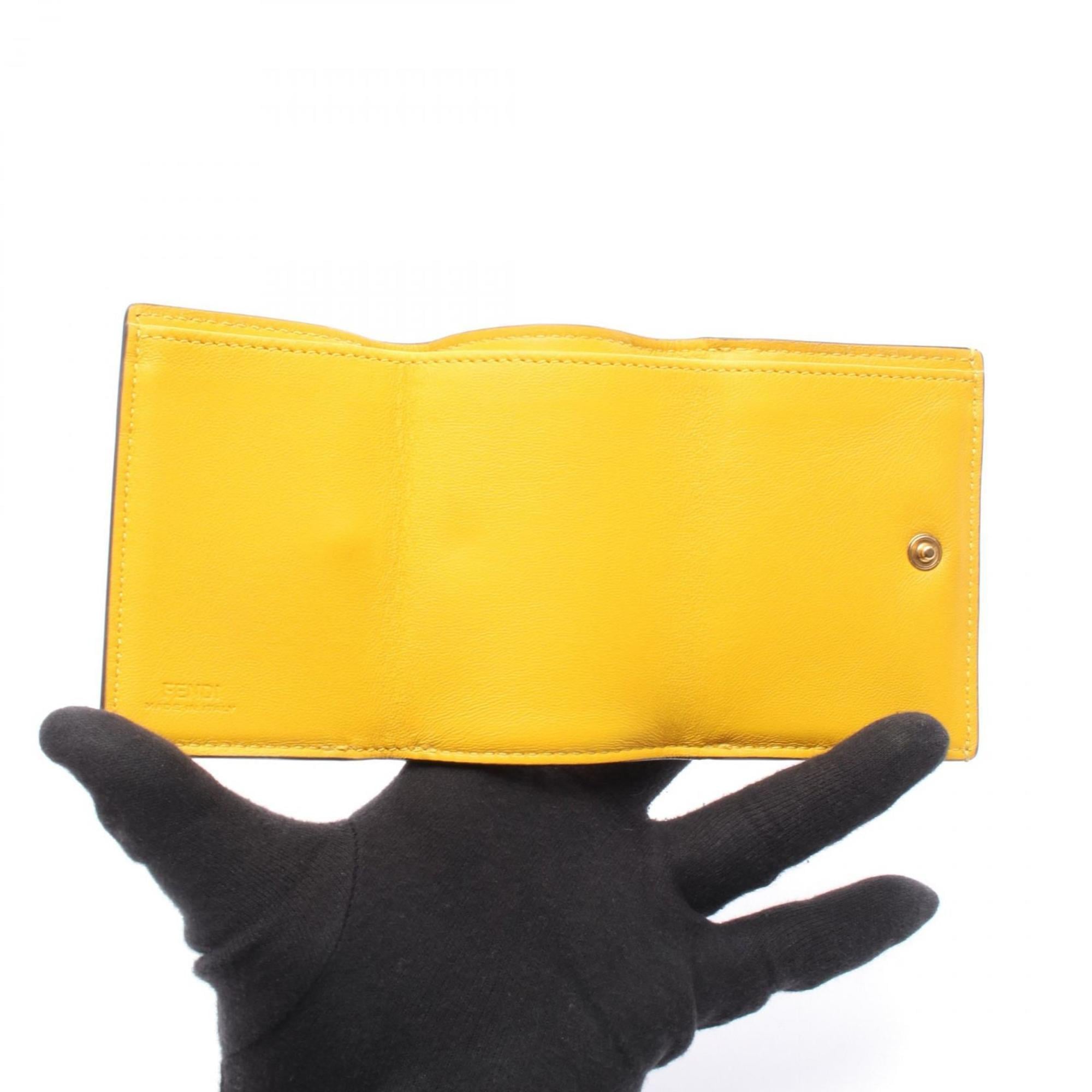 Fendi Yellow Leather Wallet (Tri-Fold) (Pre-Owned)