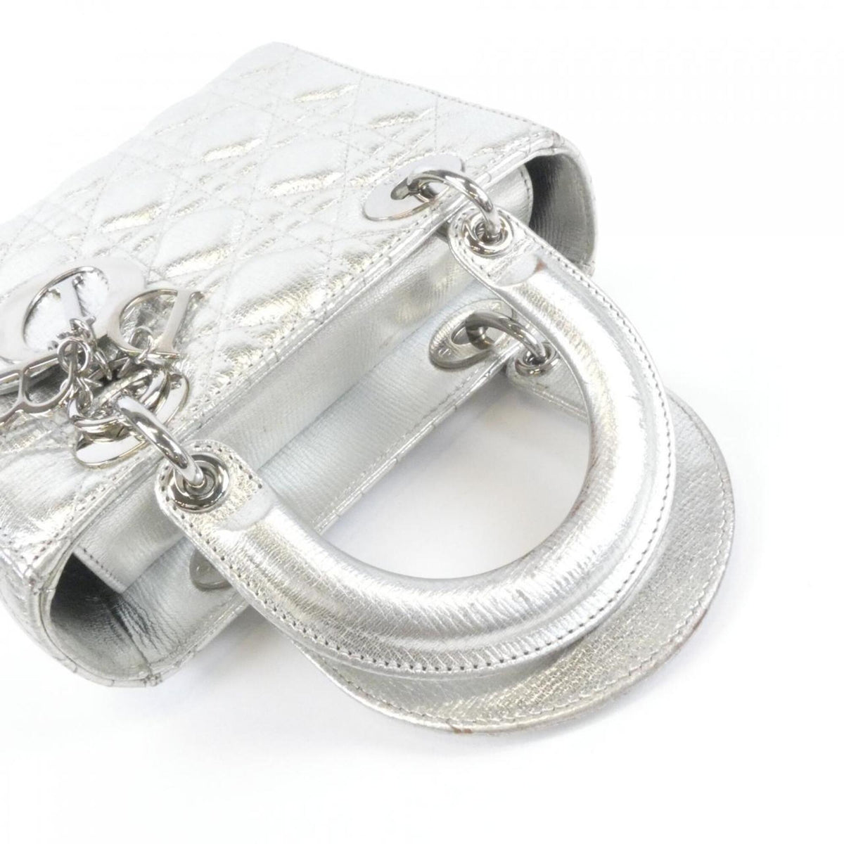 Christian Dior Silver Leather Handbag (Pre-Owned)