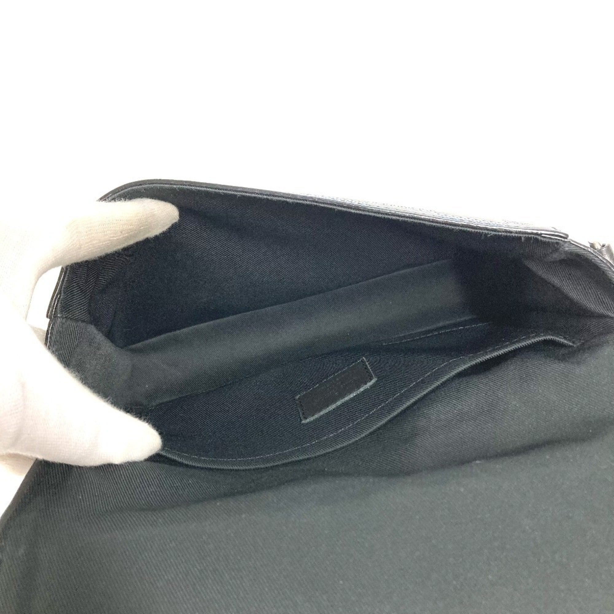 Louis Vuitton Damier Infini Black Blue Leather Messenger Bag Shoulder Bag (Pre-Owned)