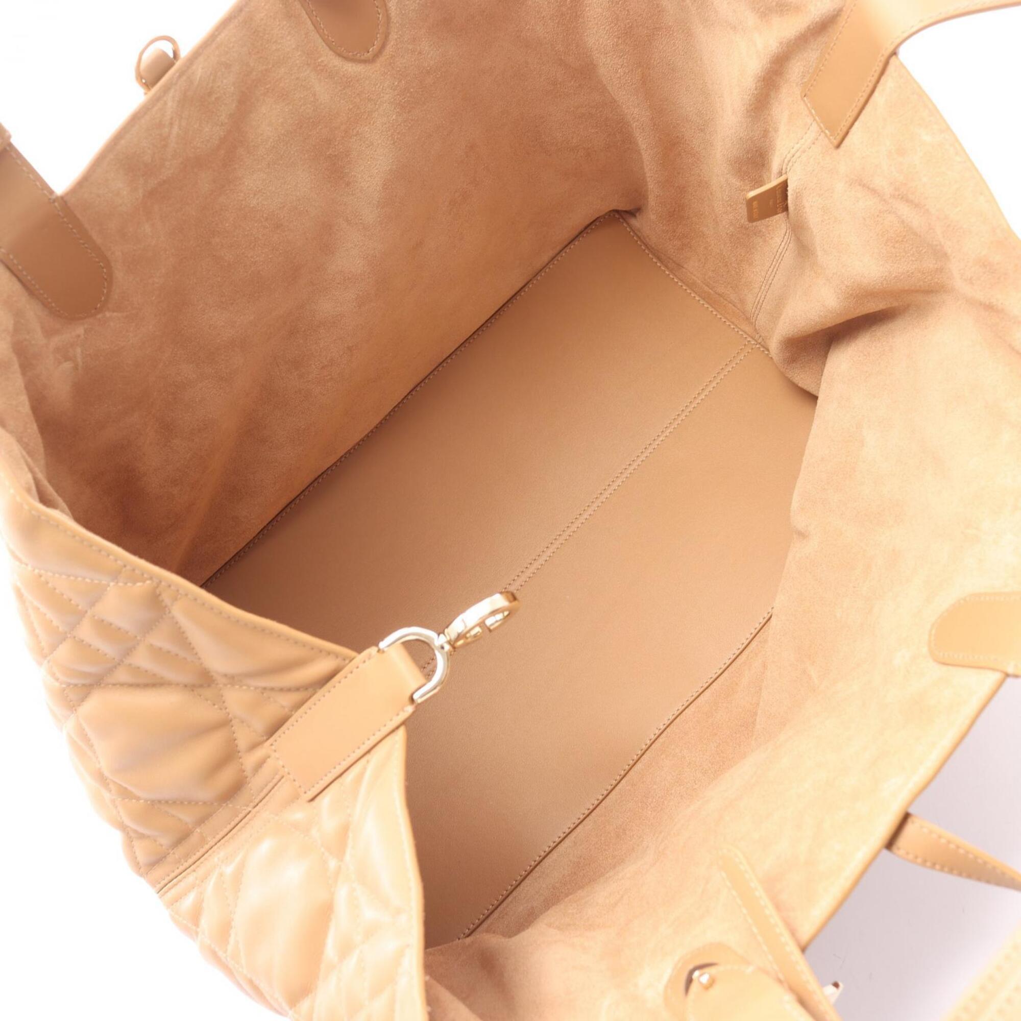 Christian Dior Brown Leather Handbag Pouch Tote Bag (Pre-Owned)