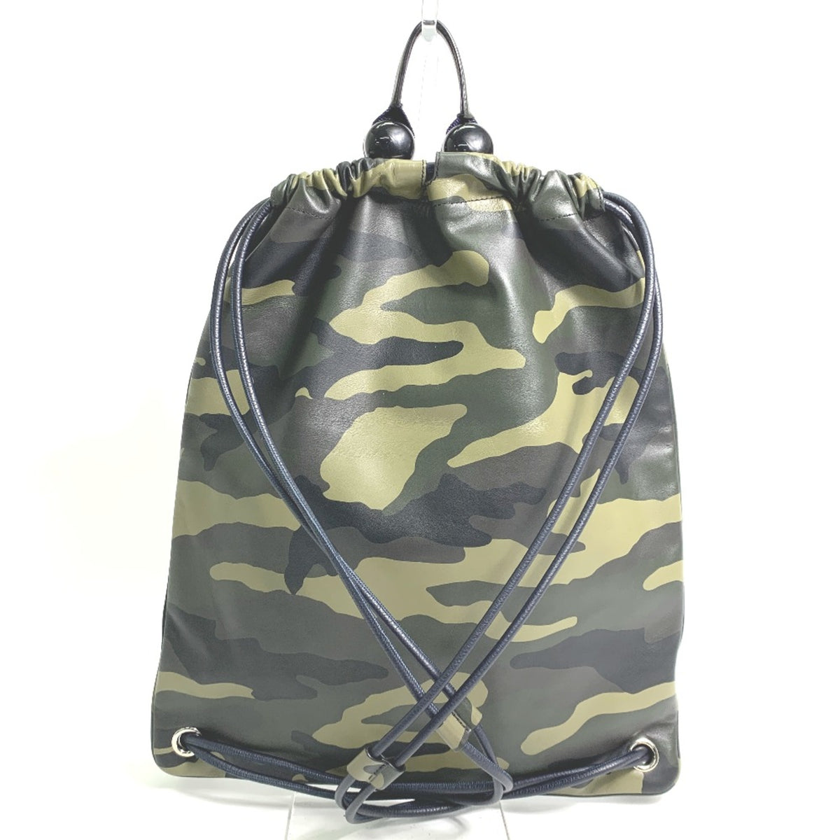 Dior Homme Green Leather Backpack (Pre-Owned)