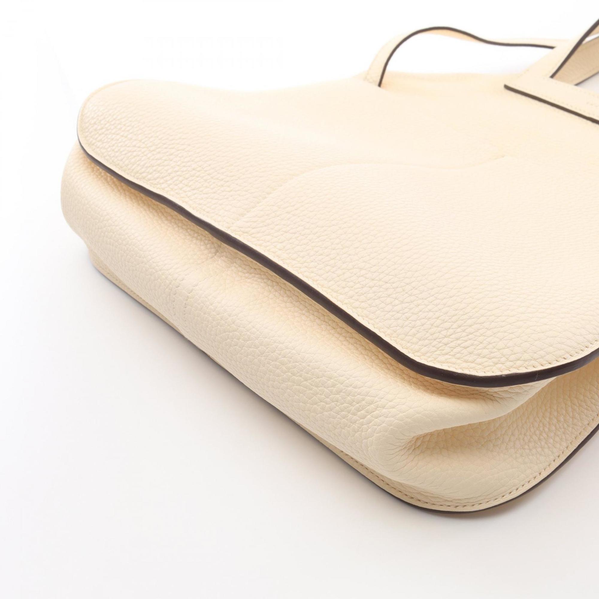Hermes Ivory Taurillon Clemence Leather Leather Handbag (Pre-Owned)