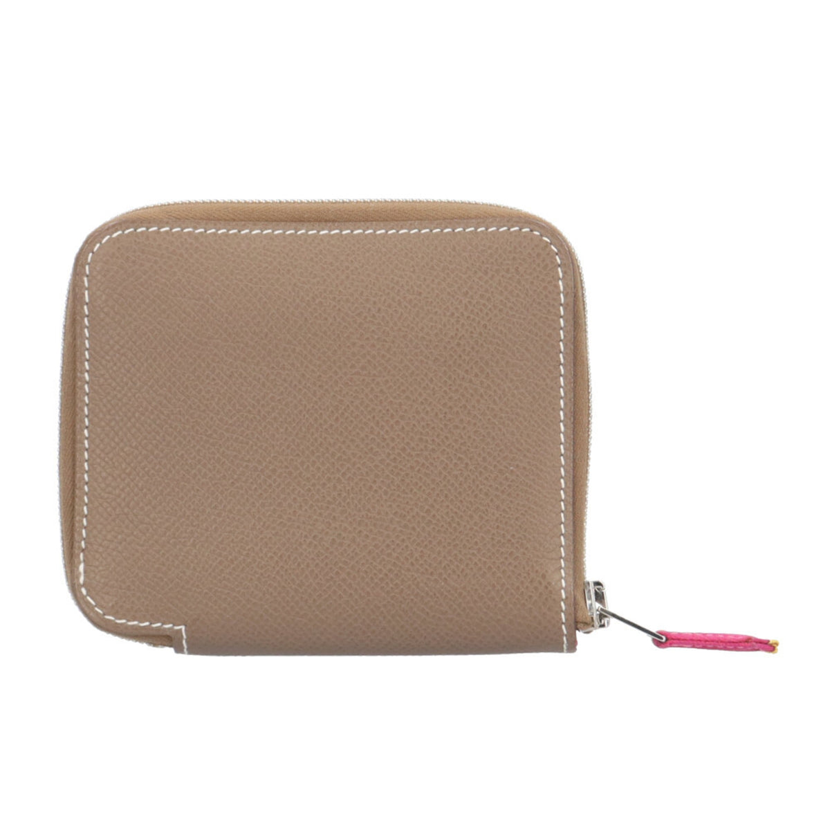 Hermes Silk'in Beige Etoupe Gray Multi-Color Epsom Leather Silk Coin Purse/Coin Case (Pre-Owned)