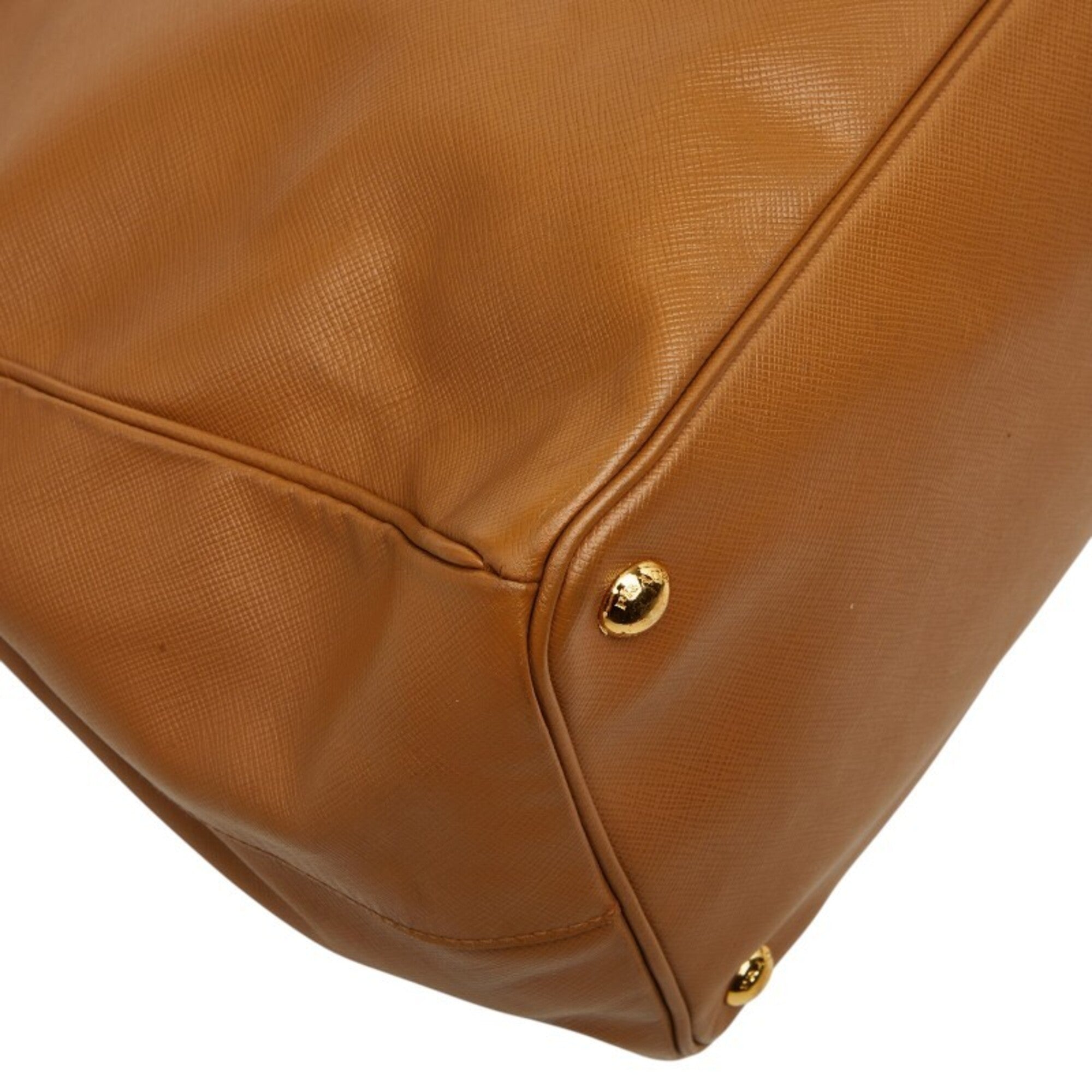 Prada Brown Leather Handbag Tote Bag (Pre-Owned)