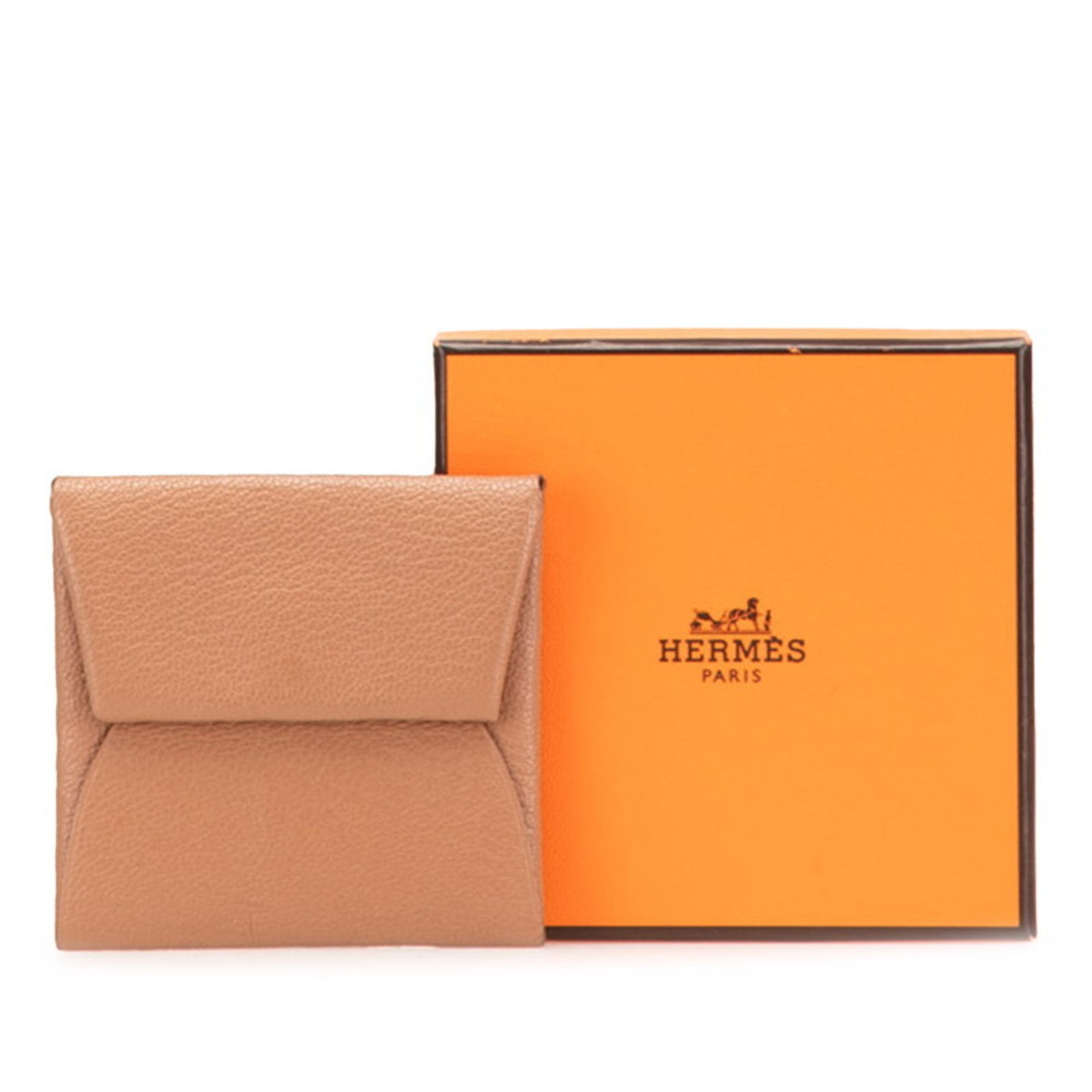 Hermes Bastia Brown Epsom Leather Coin Purse/Coin Case (Pre-Owned)