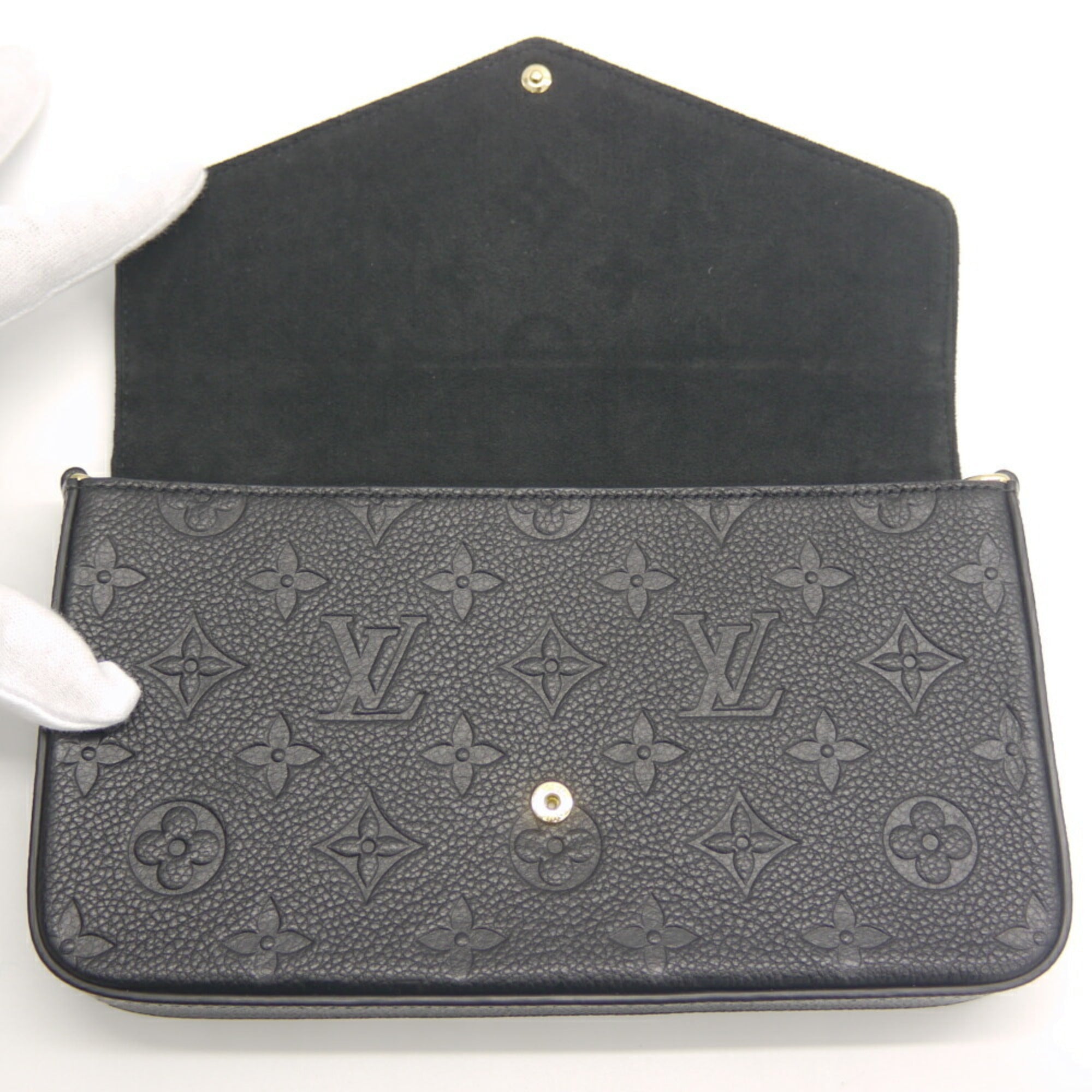 Louis Vuitton Black Monogram Noir Monogram Empreinte Clutch Bag Pouch Shoulder Bag (Pre-Owned)