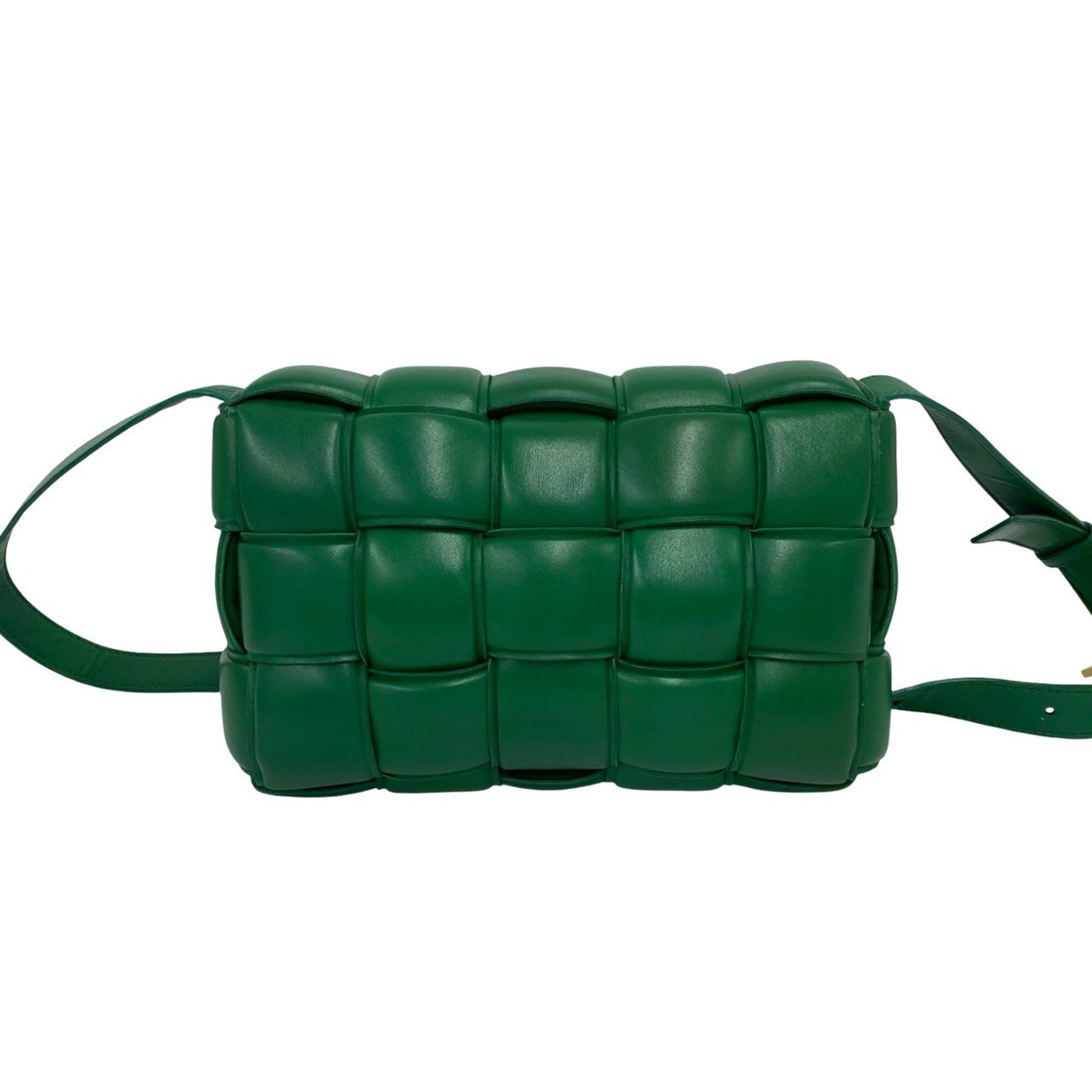 Bottega Veneta Green Leather Pochette Shoulder Bag (Pre-Owned)