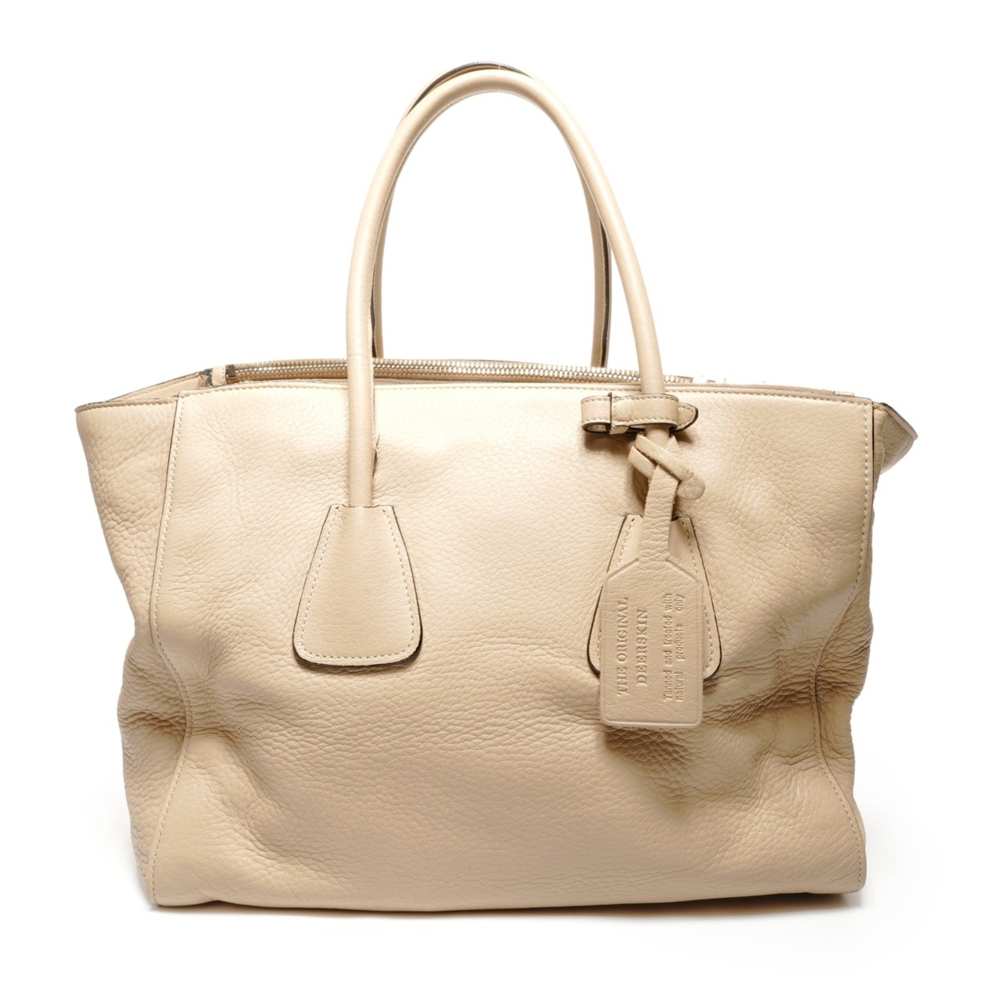 Prada Beige Leather Tote Bag (Pre-Owned)