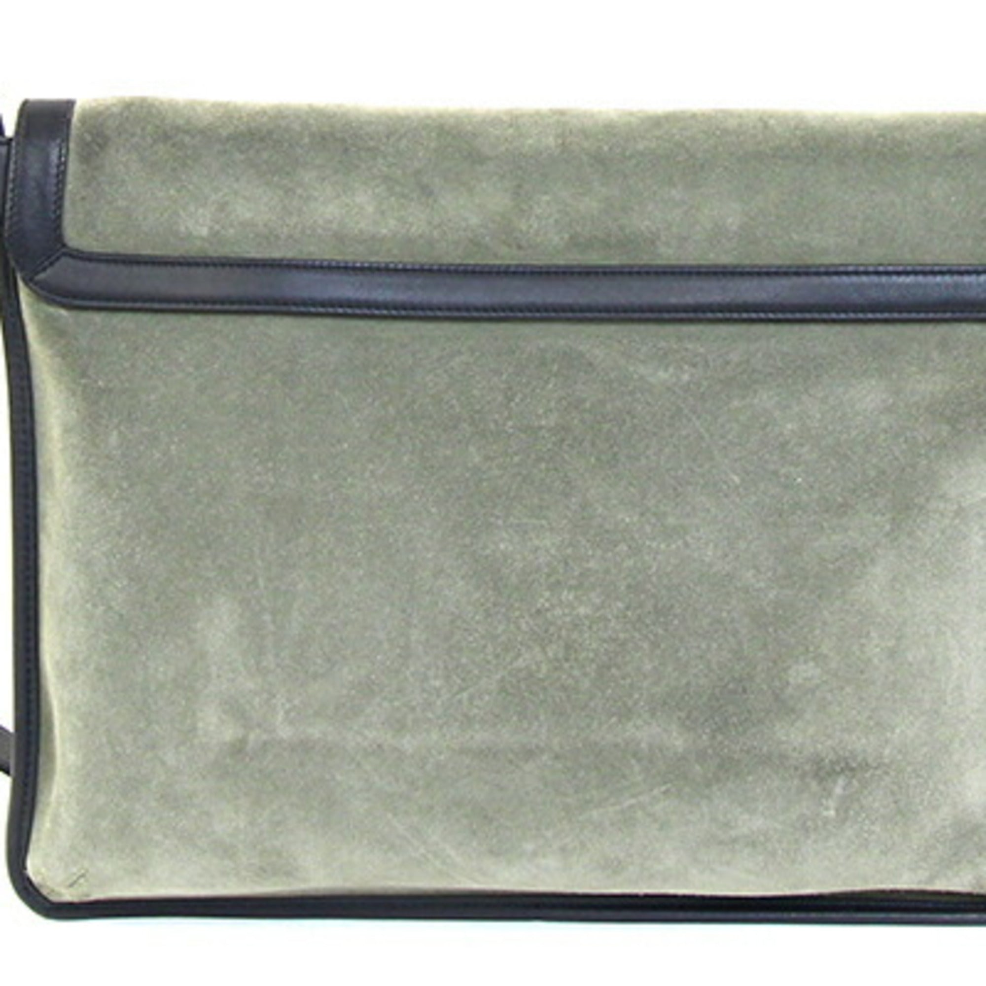 Loewe Black Green Khaki Suede Leather Shoulder Bag (Pre-Owned)