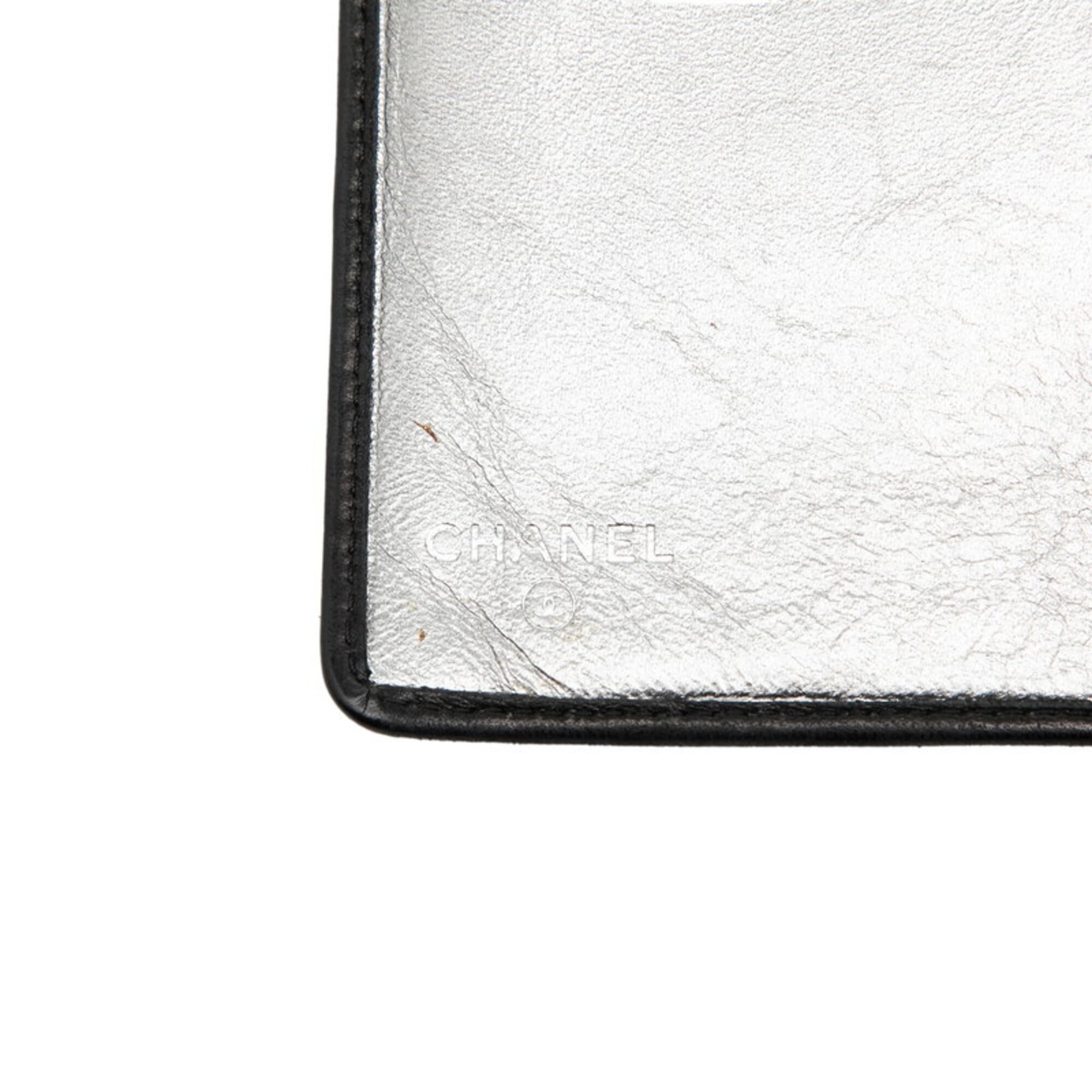 Chanel Black Leather Long Wallet (Bi-Fold) (Pre-Owned)