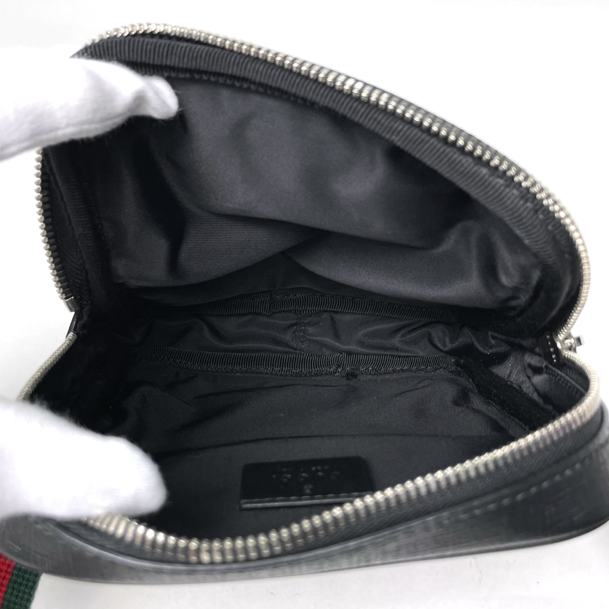 Gucci Sherry Line Black Brown Coated Canvas Leather Fanny Pack Sling Bag (Pre-Owned)