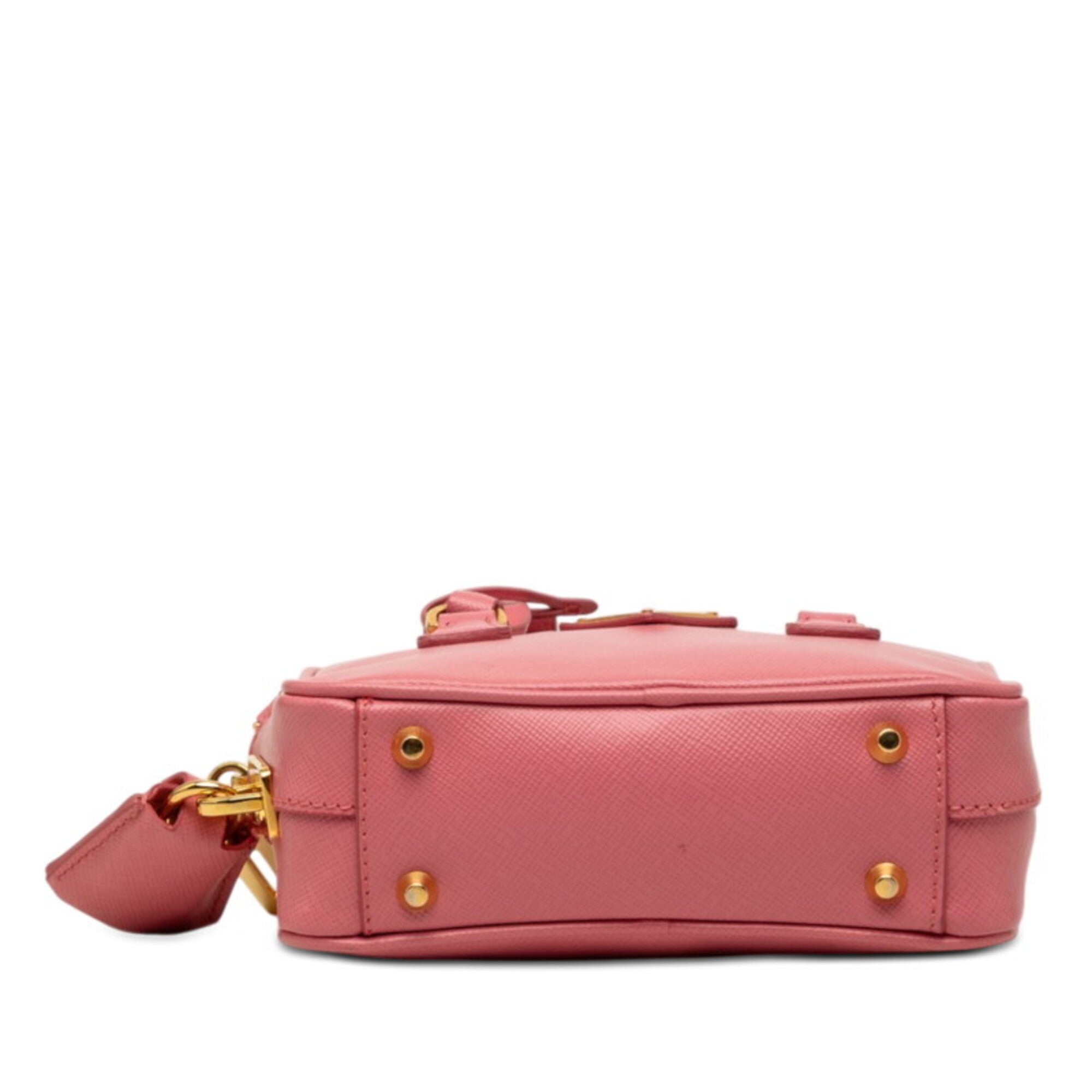 Prada Pink Leather Handbag Shoulder Bag (Pre-Owned)