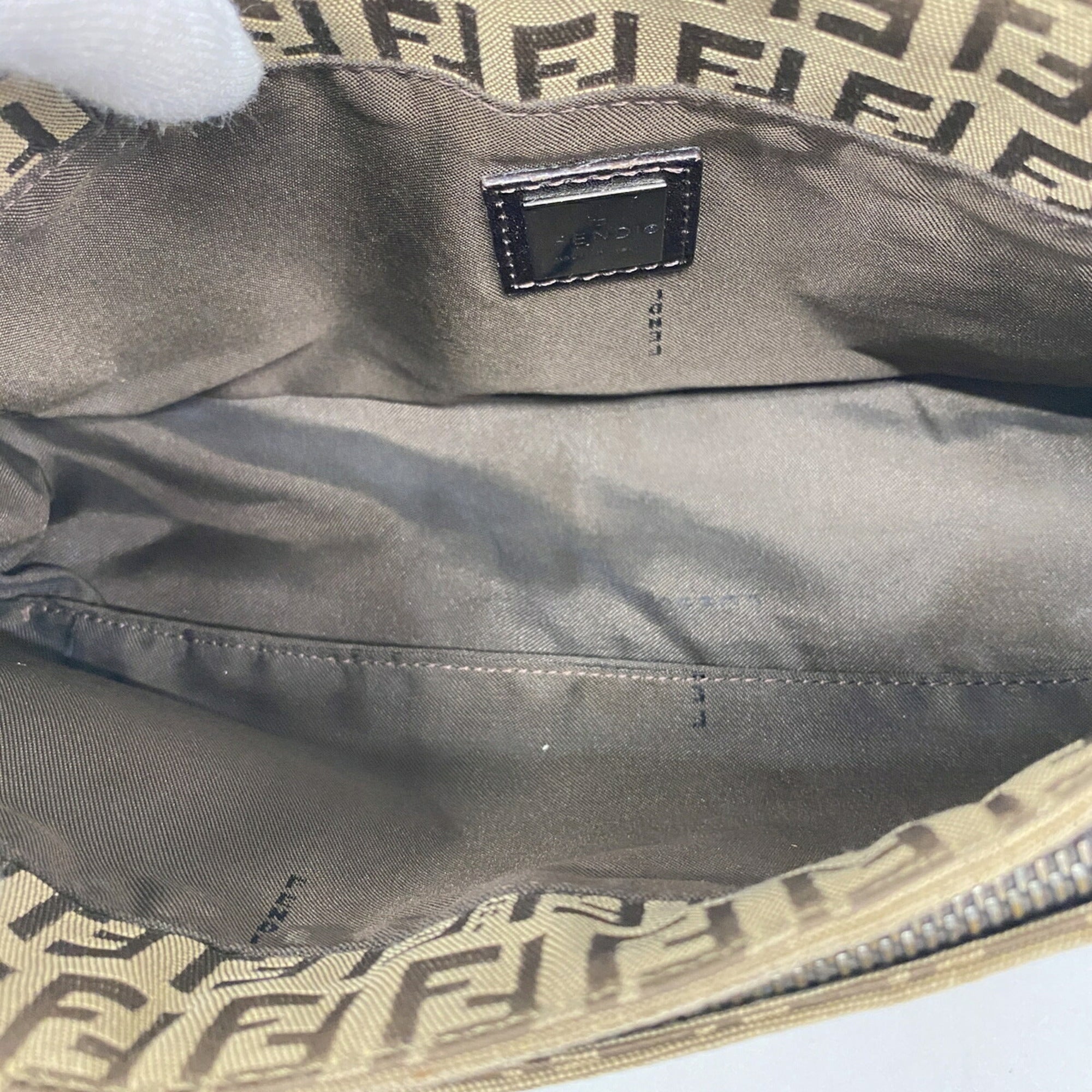 Fendi Brown Nylon Canvas Shoulder Bag (Pre-Owned)