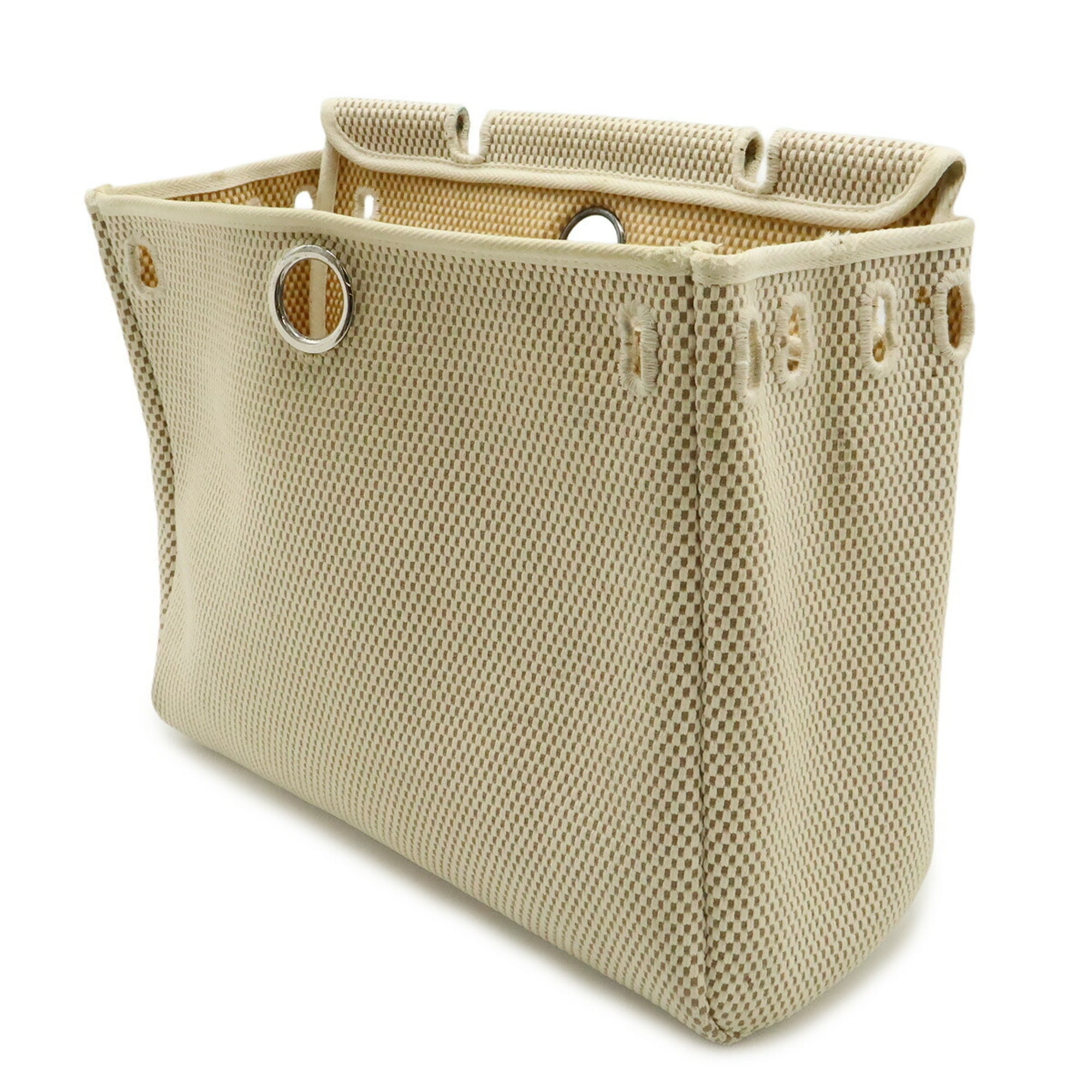 Hermes Beige Black Toile Officier Handbag Shoulder Bag (Pre-Owned)