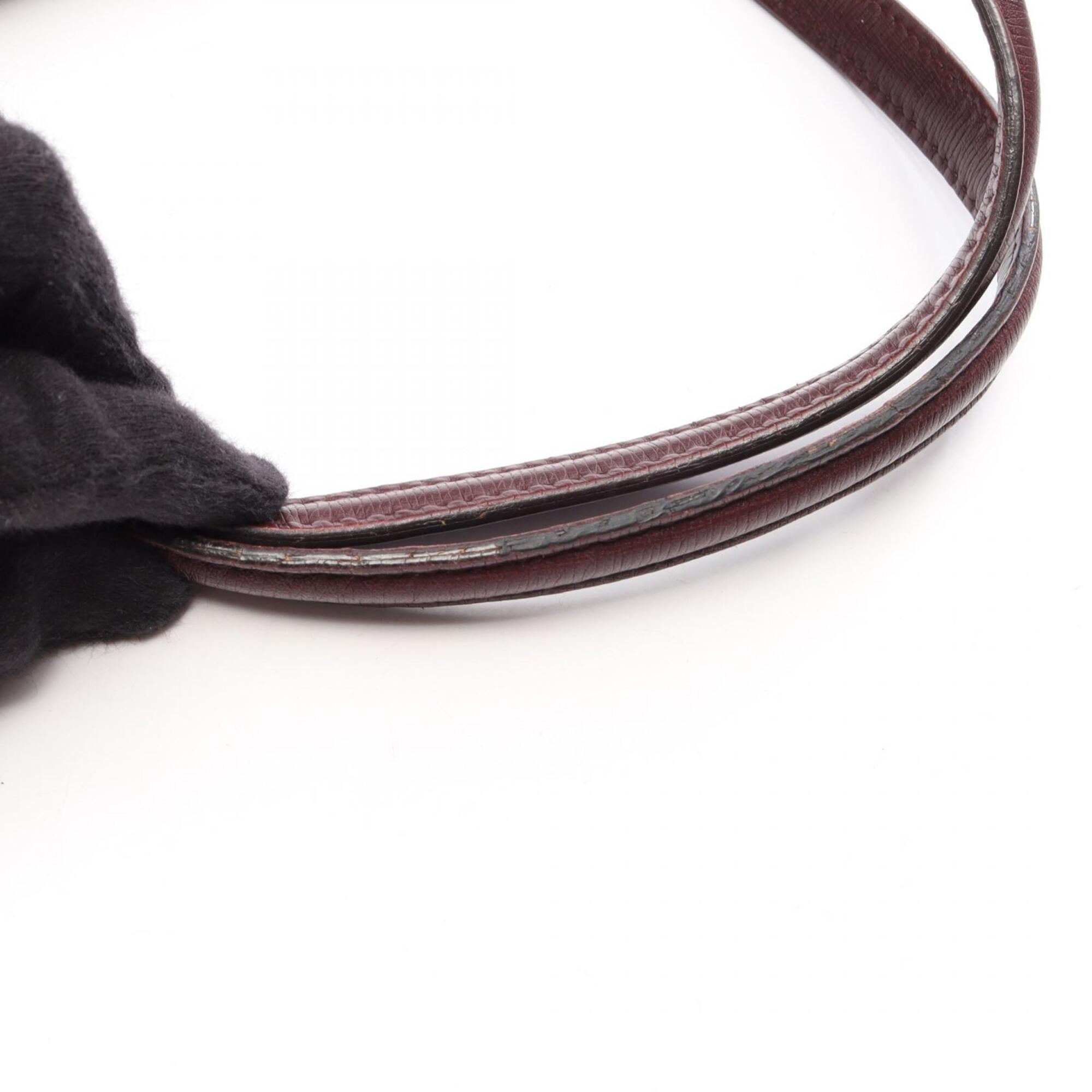 Gucci Bordeaux Leather Handbag Shoulder Bag (Pre-Owned)
