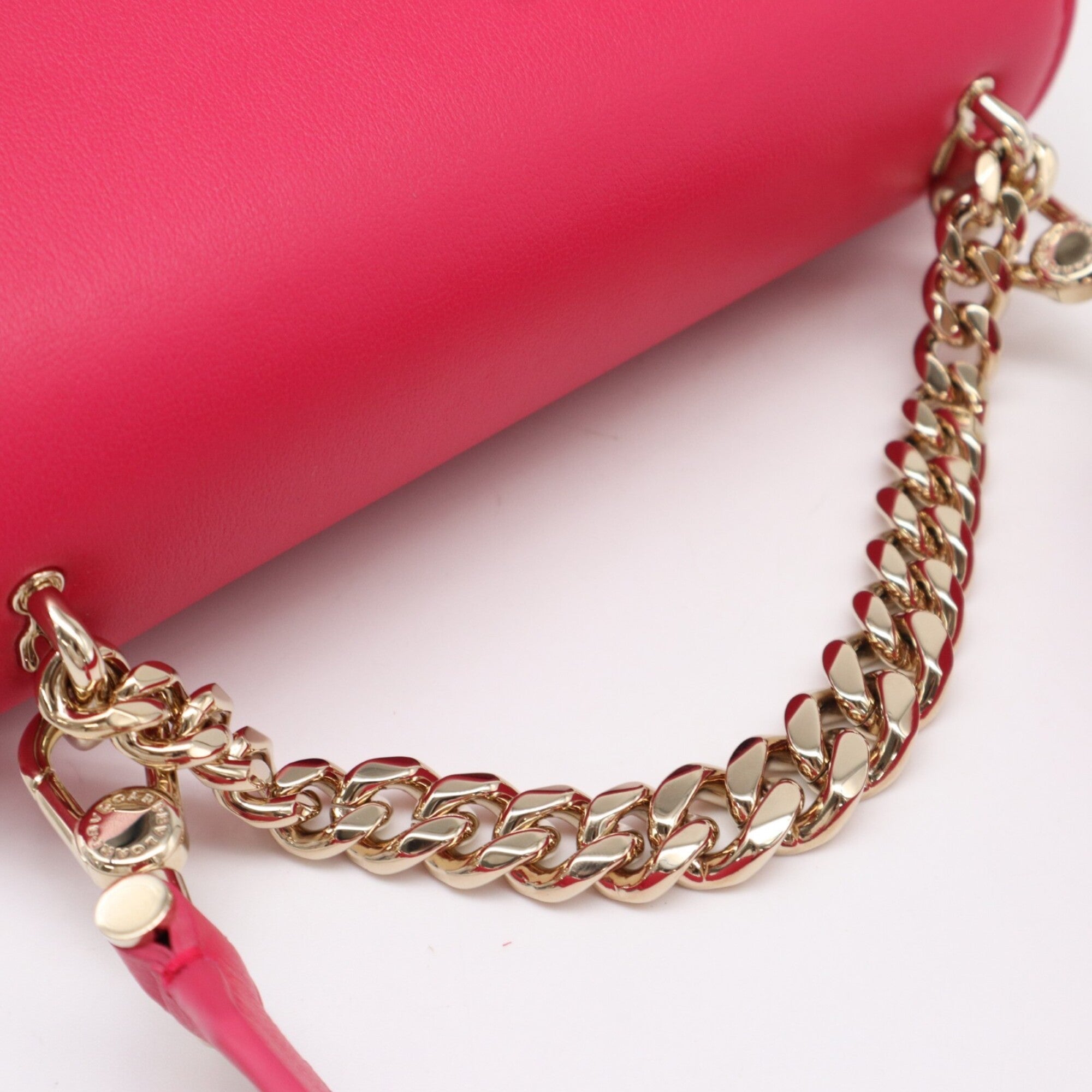 Bvlgari Pink Leather Handbag Shoulder Bag (Pre-Owned)
