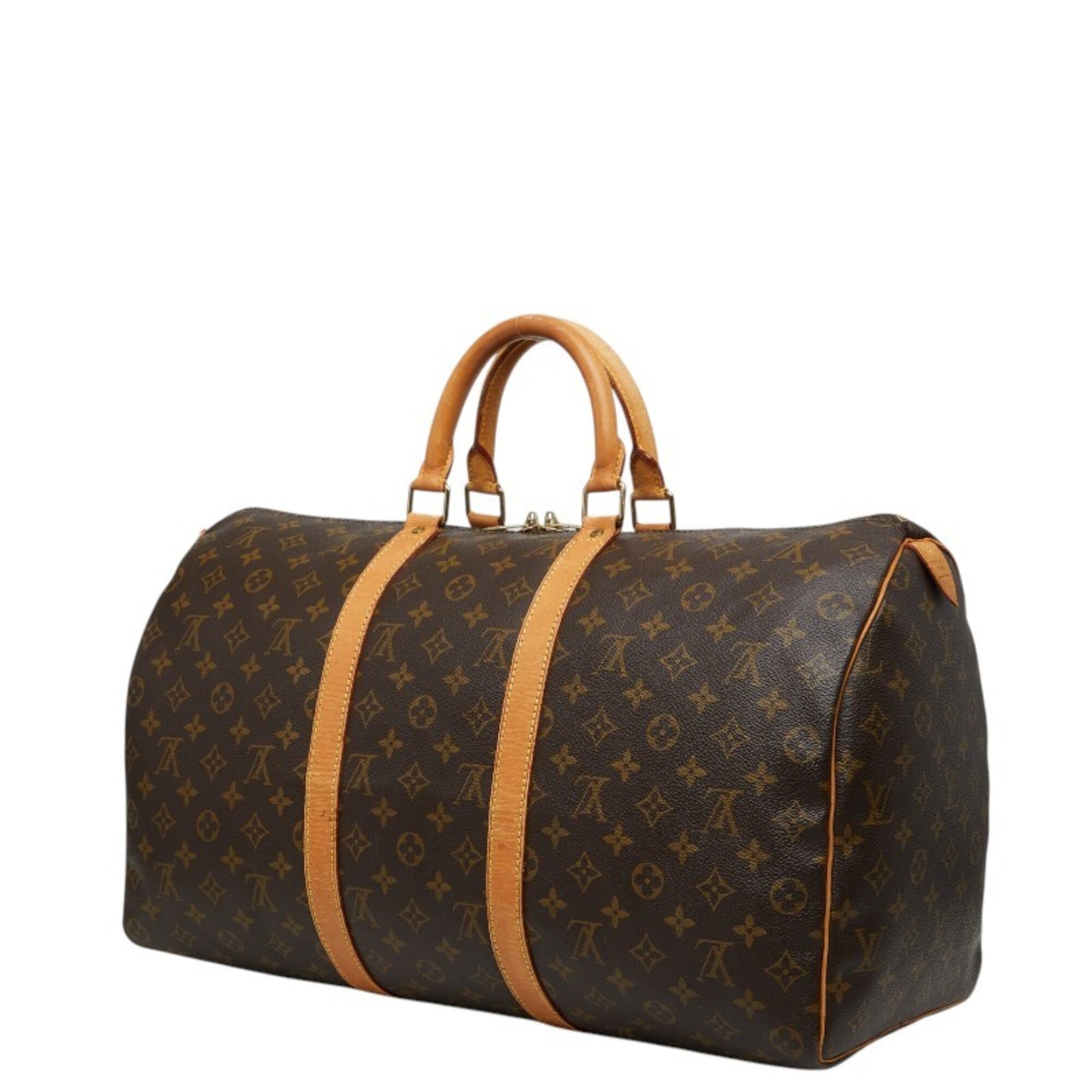Louis Vuitton Brown Pvc Leather Boston Bag (Pre-Owned)