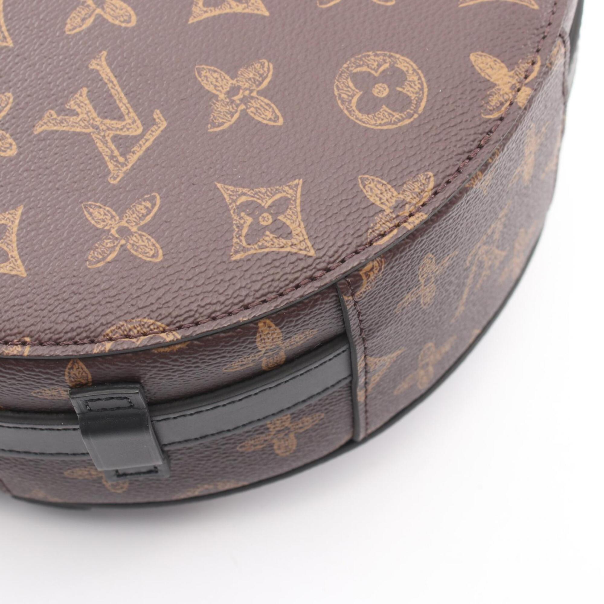 Louis Vuitton Black Brown Coated Canvas Leather Handbag (Pre-Owned)