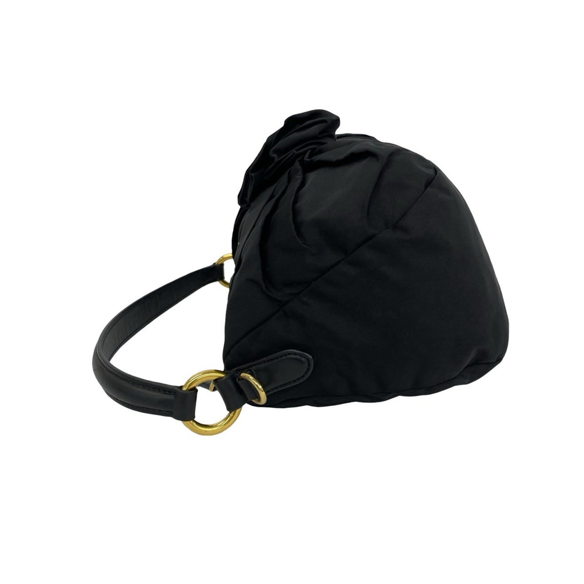 Prada Black Nylon Leather Handbag Shoulder Bag (Pre-Owned)