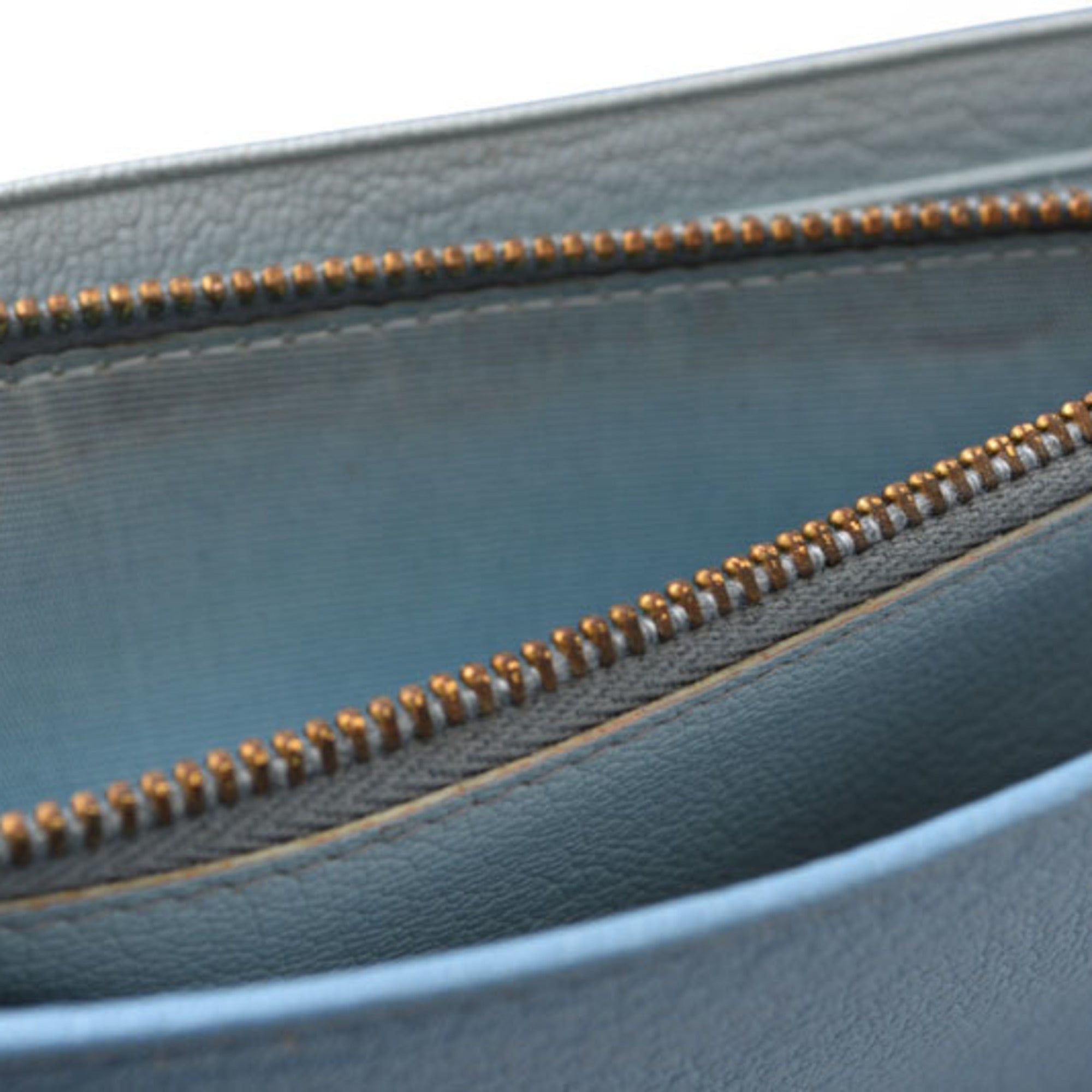 Miu Miu Blue Leather Long Wallet (Bi-Fold) (Pre-Owned)