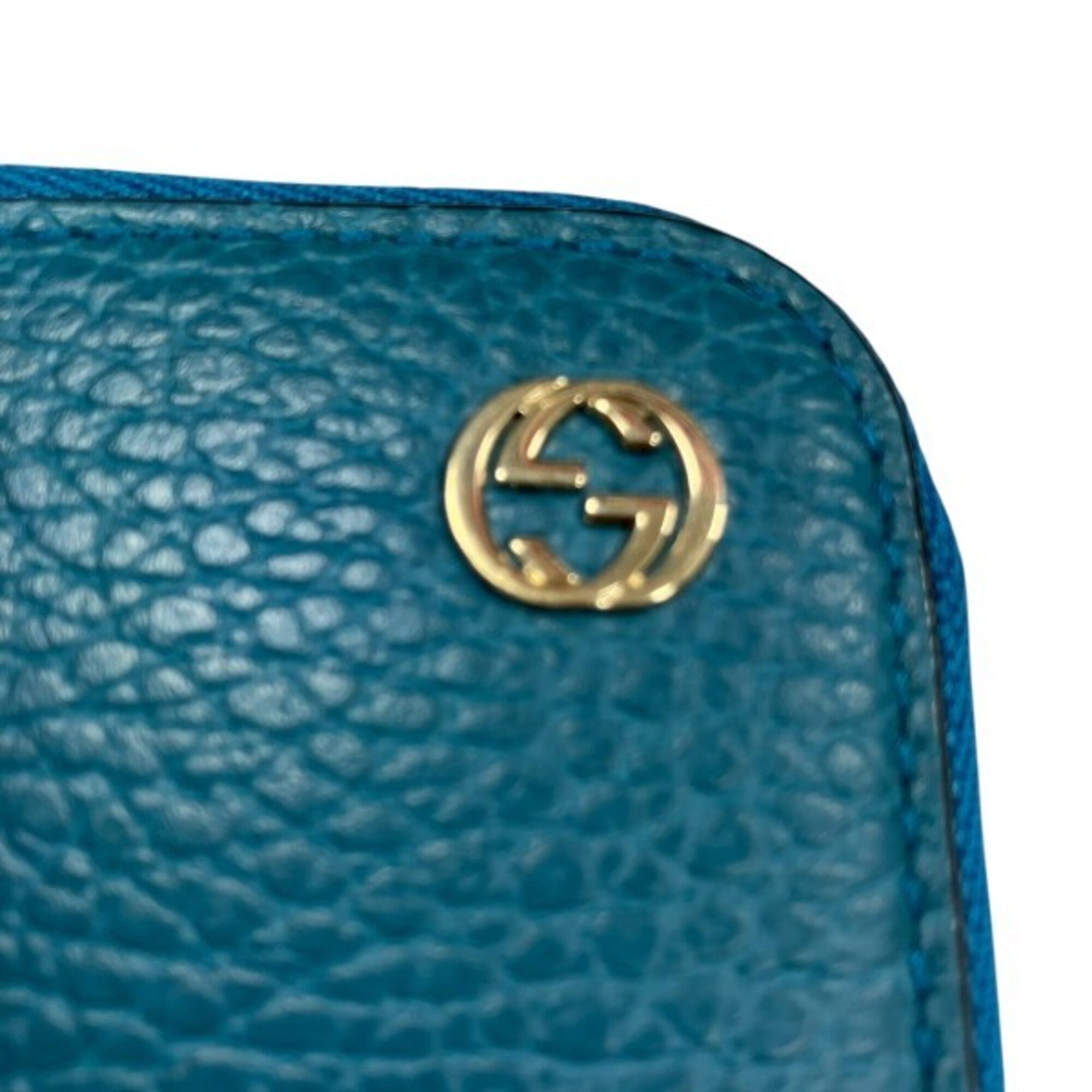 Gucci Turquoise Leather Long Wallet (Bi-Fold) (Pre-Owned)