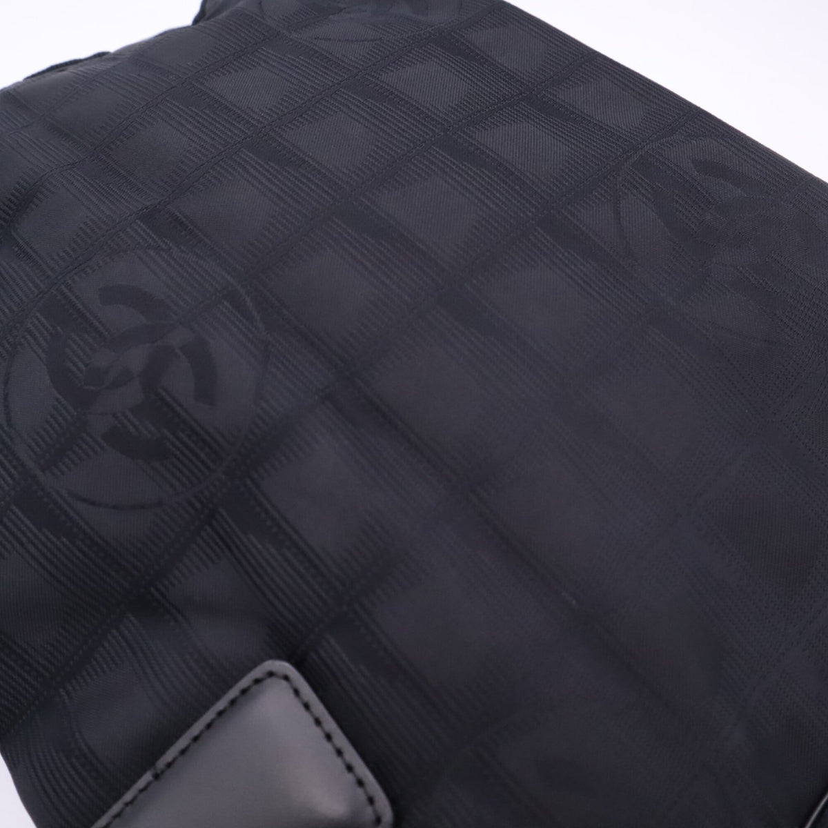Chanel New Travel Line Black Nylon Leather Tote Bag (Pre-Owned)