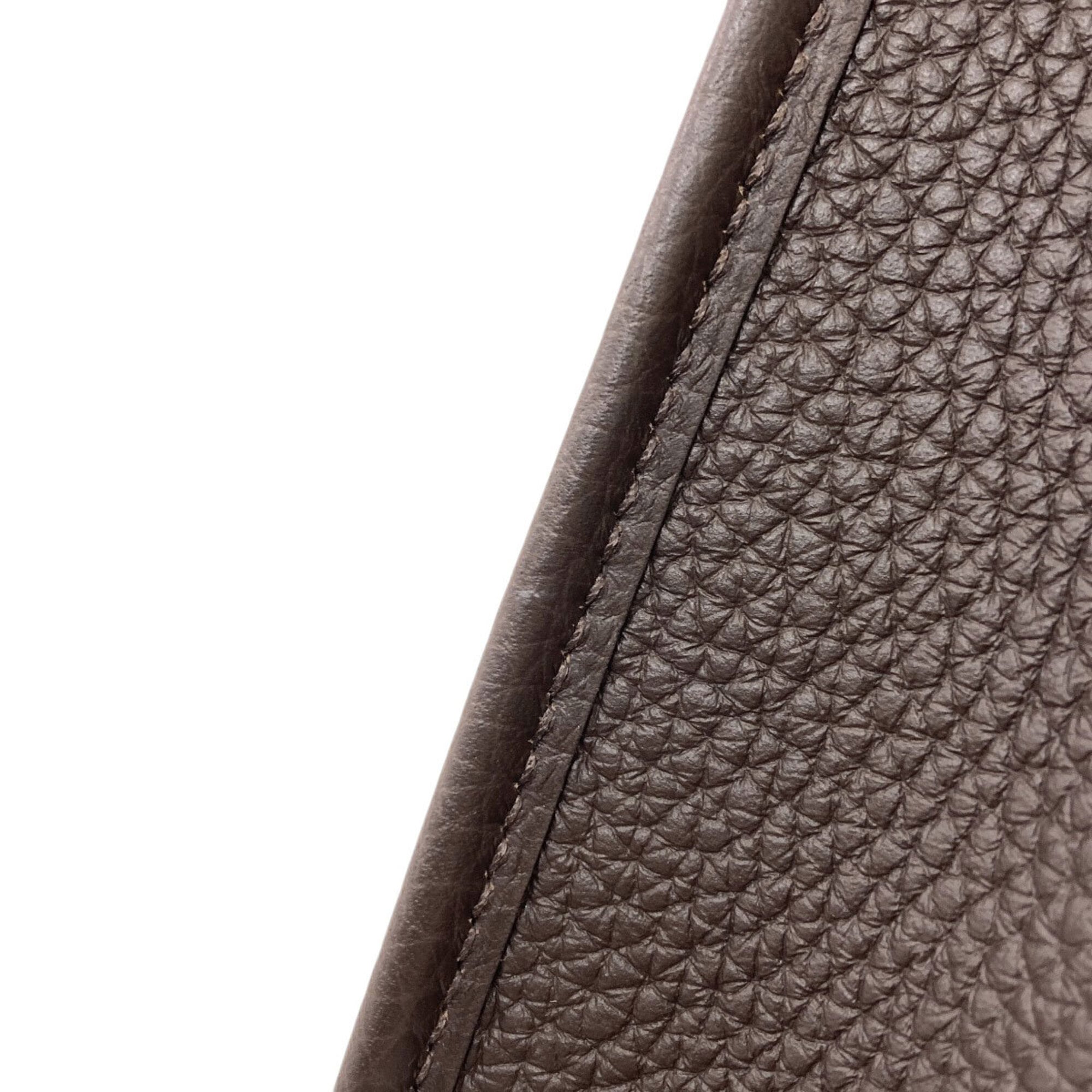 Hermes Dark Brown Leather Shoulder Bag (Pre-Owned)