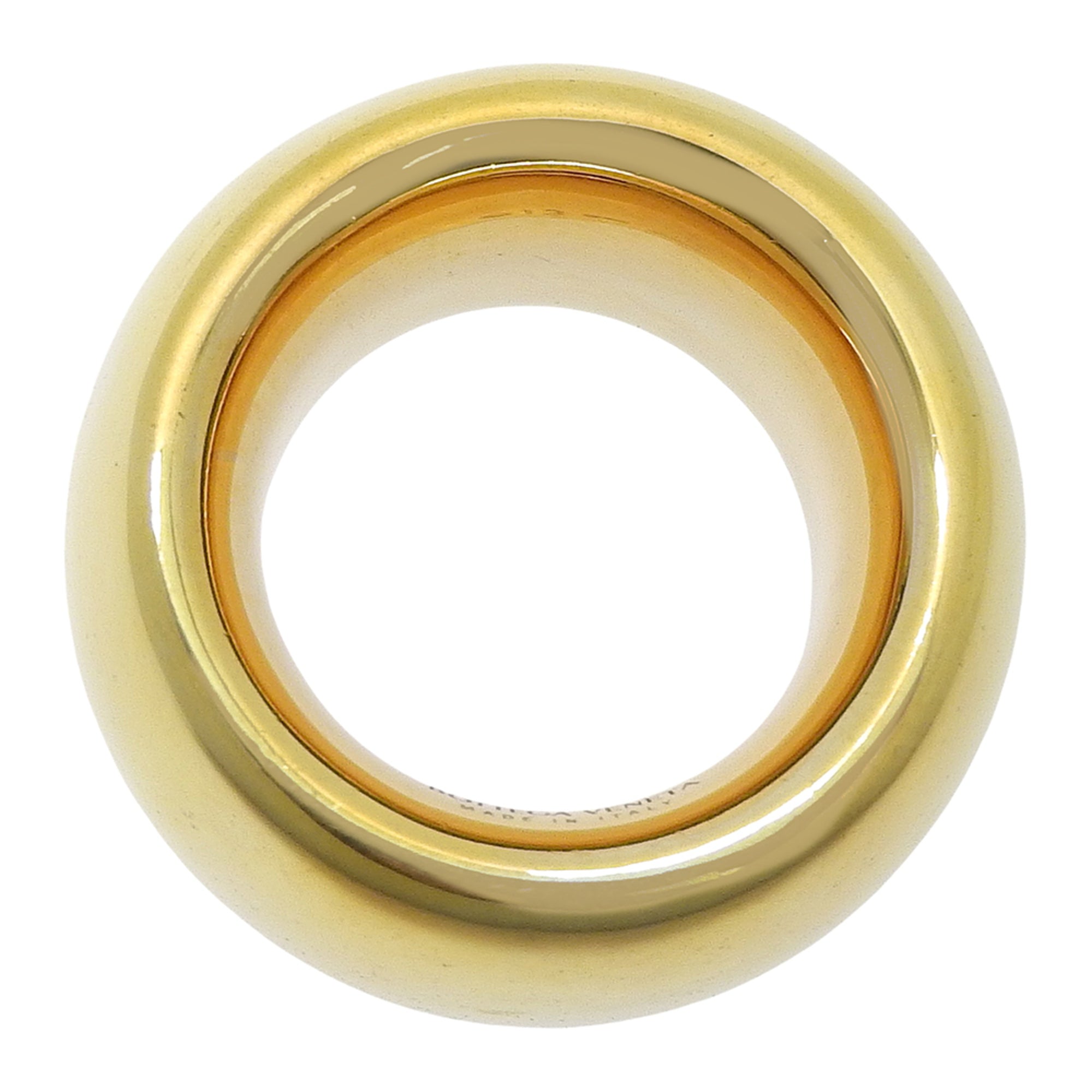 Bottega Veneta Gold Silver 925 Band Ring (Pre-Owned)