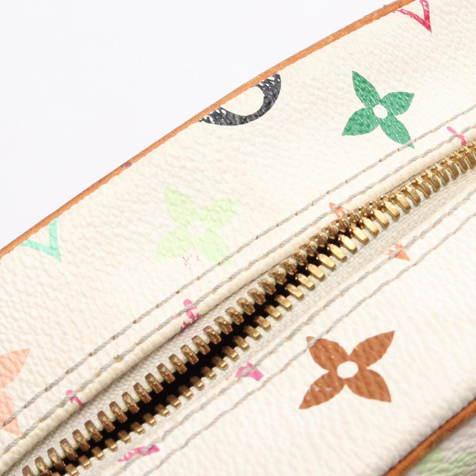 Louis Vuitton Multi-Color White Coated Canvas Leather Handbag (Pre-Owned)