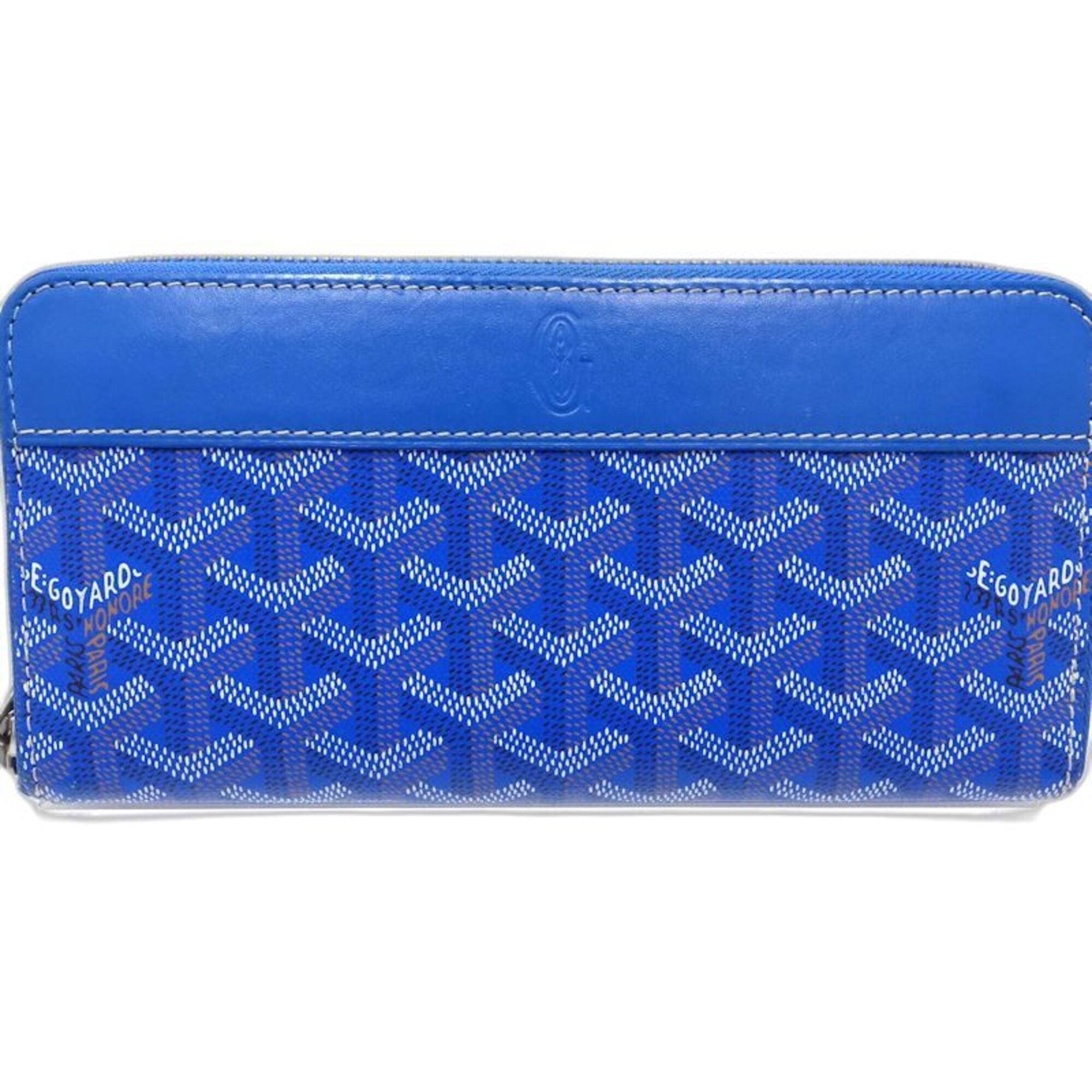 Goyard Sky Blue Leather Long Wallet (Bi-Fold) (Pre-Owned)