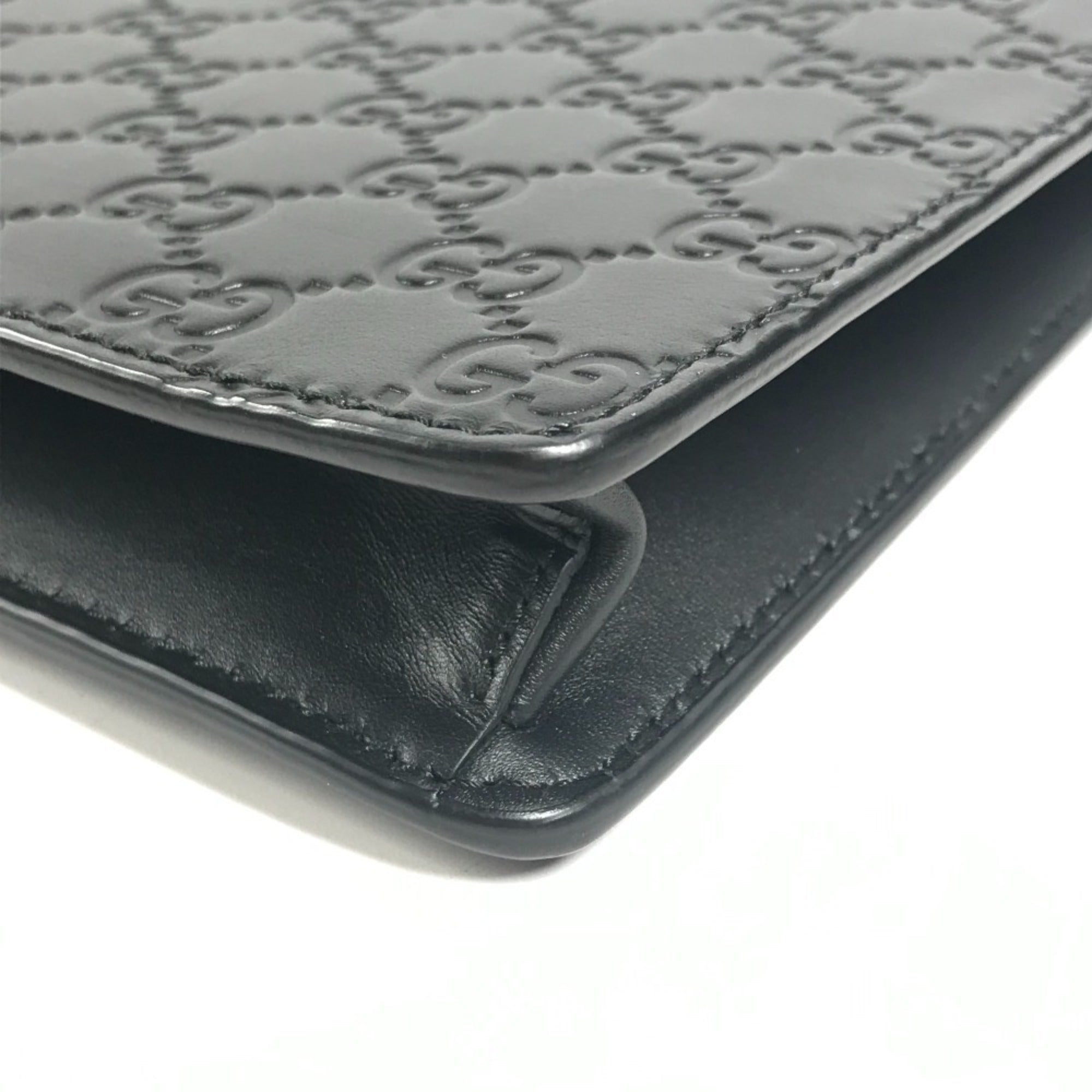 Gucci Black Leather Clutch Bag Shoulder Bag (Pre-Owned)