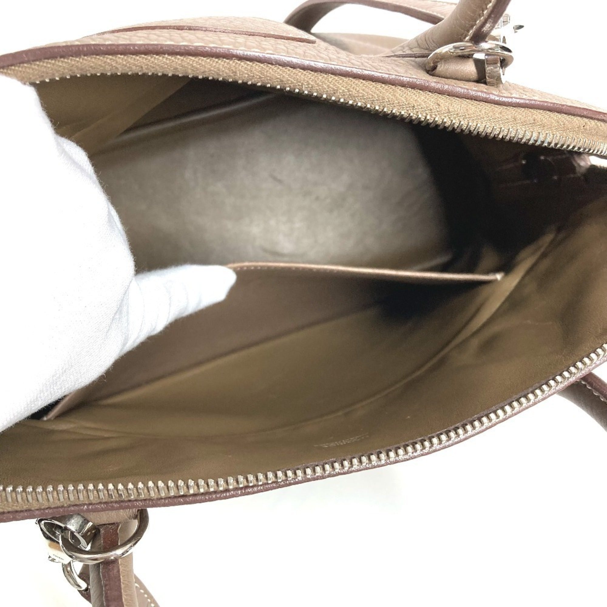 Hermes Bolide Etoupe Gray Gray Taurillon Clemence Leather Handbag Shoulder Bag Tote Bag (Pre-Owned)