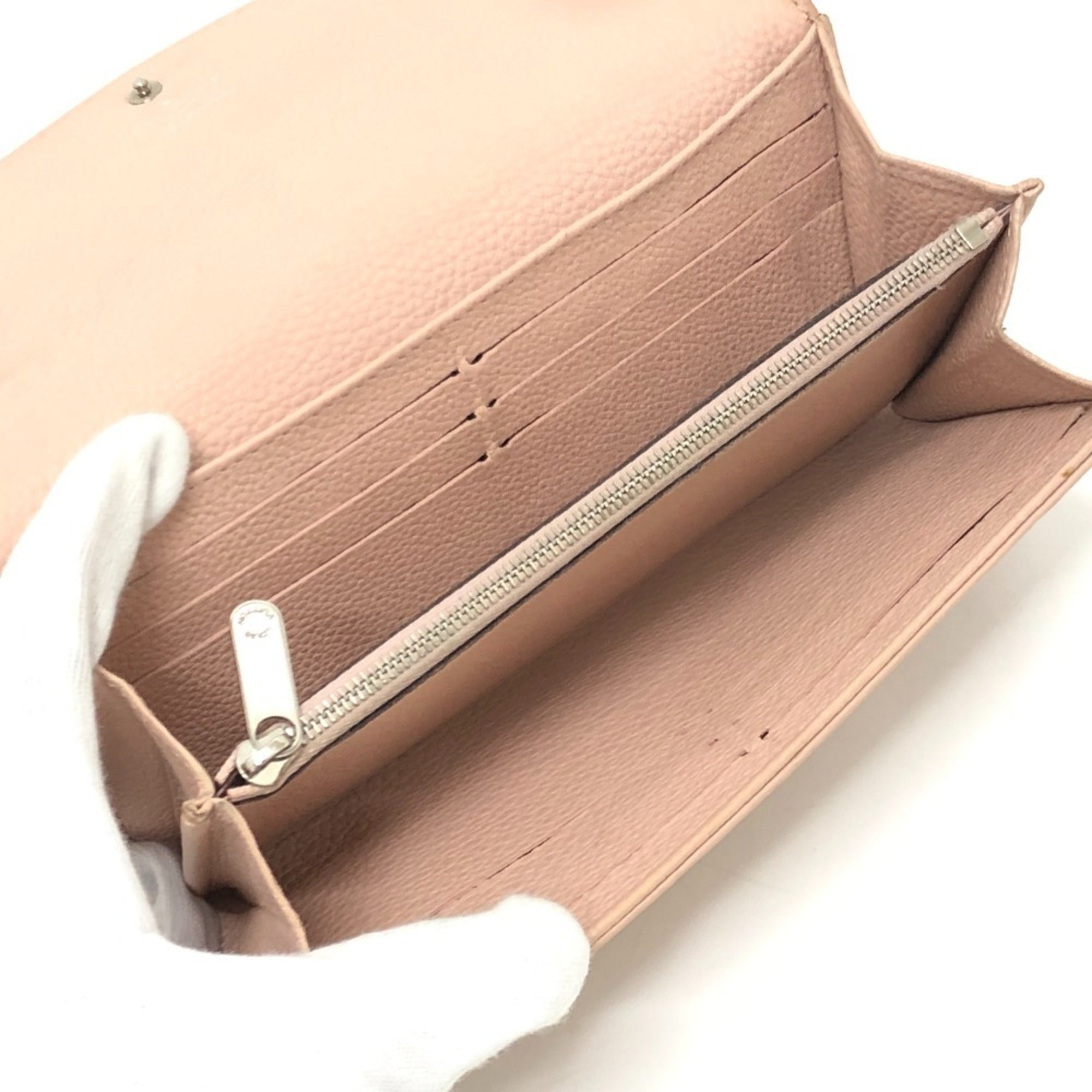 Louis Vuitton Magnolia Pink Mahina Leather Long Wallet (Bi-Fold) (Pre-Owned)