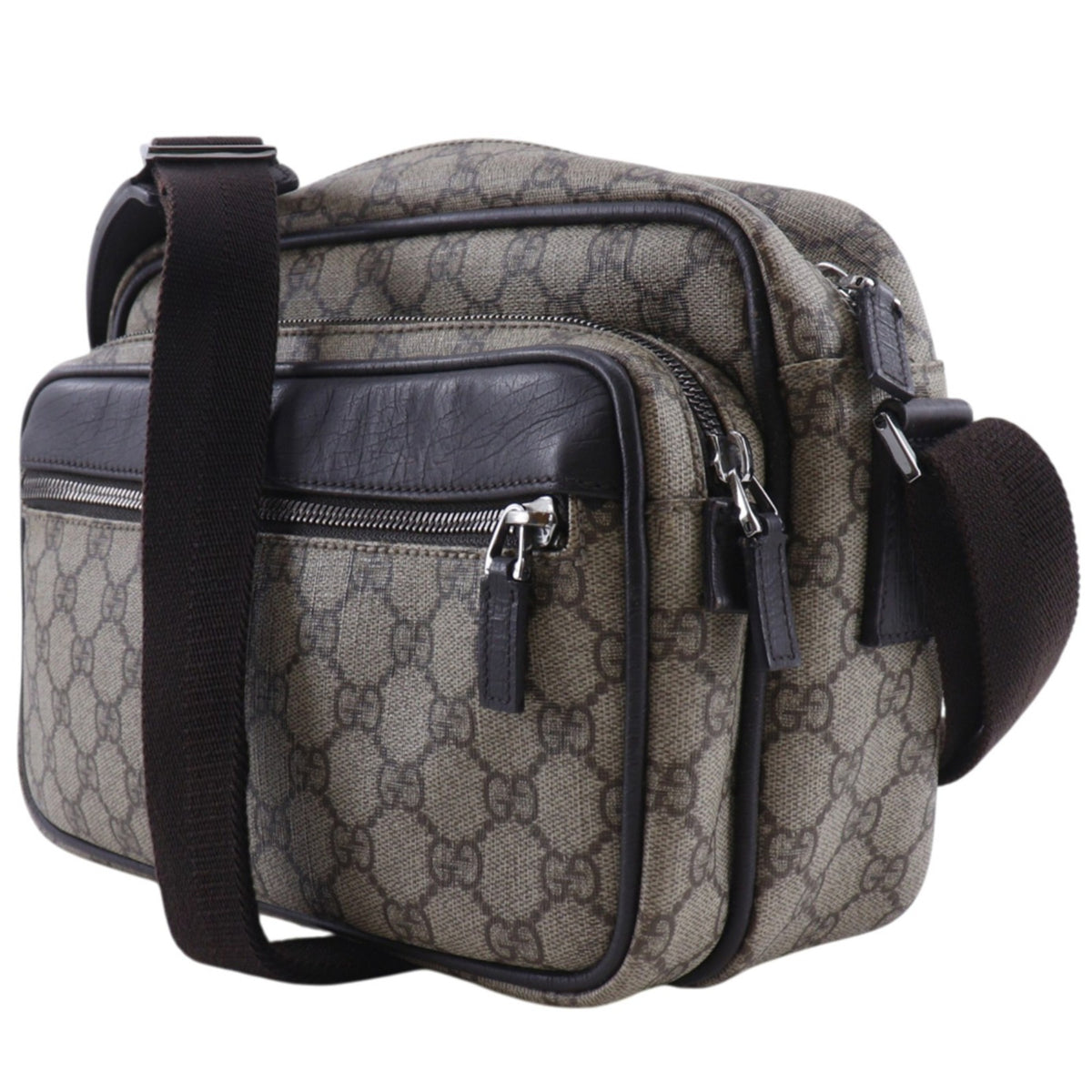 Gucci Brown Gg Supreme Canvas Shoulder Bag (Pre-Owned)
